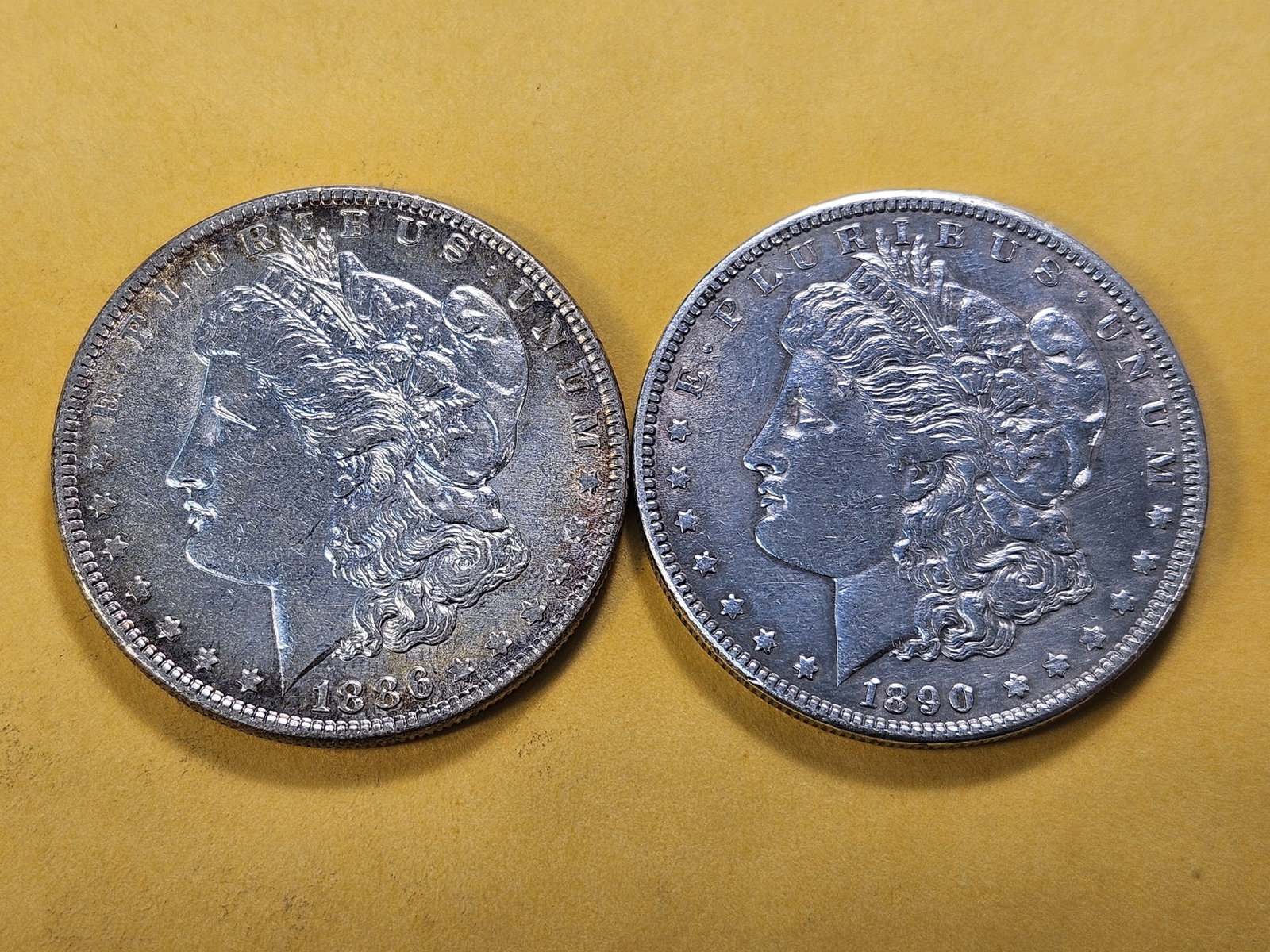 Two About Uncirculated Morgan Silver Dollars - 2