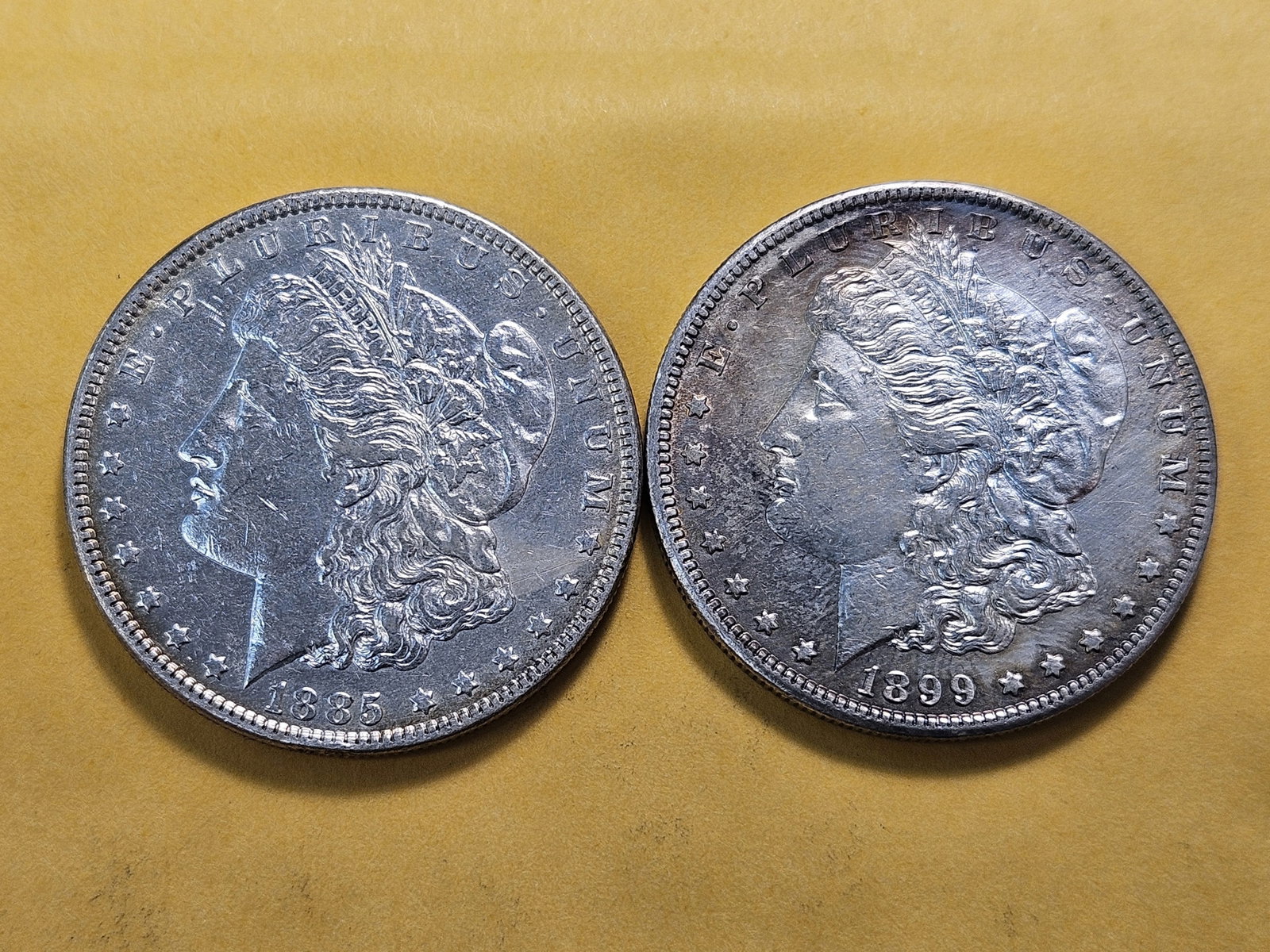 Two About Uncirculated Morgan Silver Dollars - 2