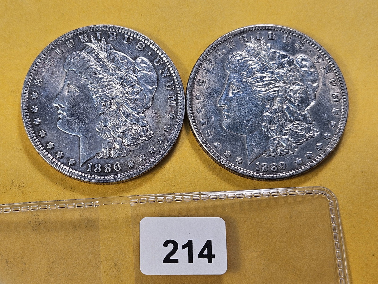 Two About Uncirculated Morgan Silver Dollars (1 of 4)