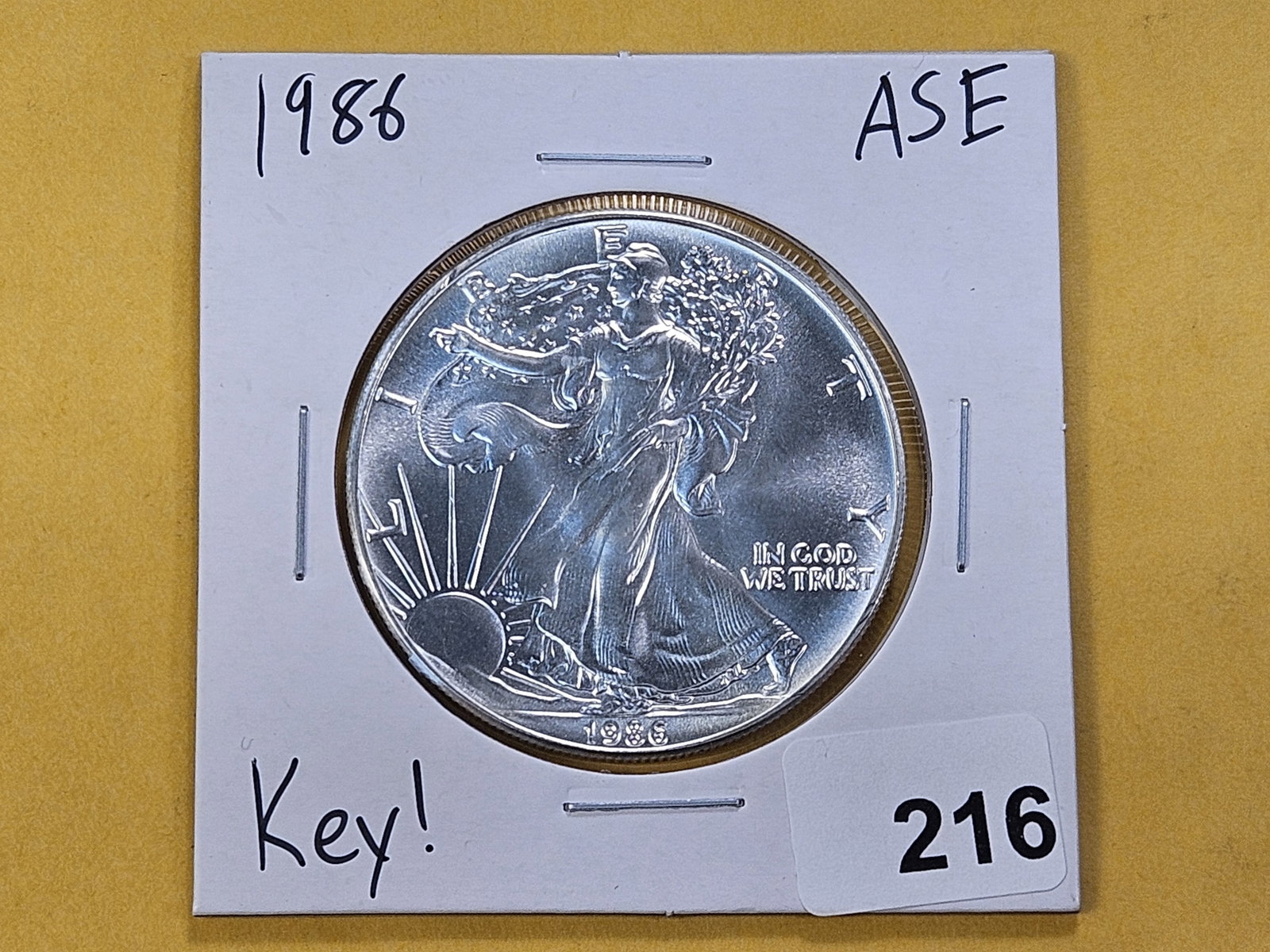 KEY DATE! GEM Brilliant Uncirculated 1986 American Silver Eagle - 2