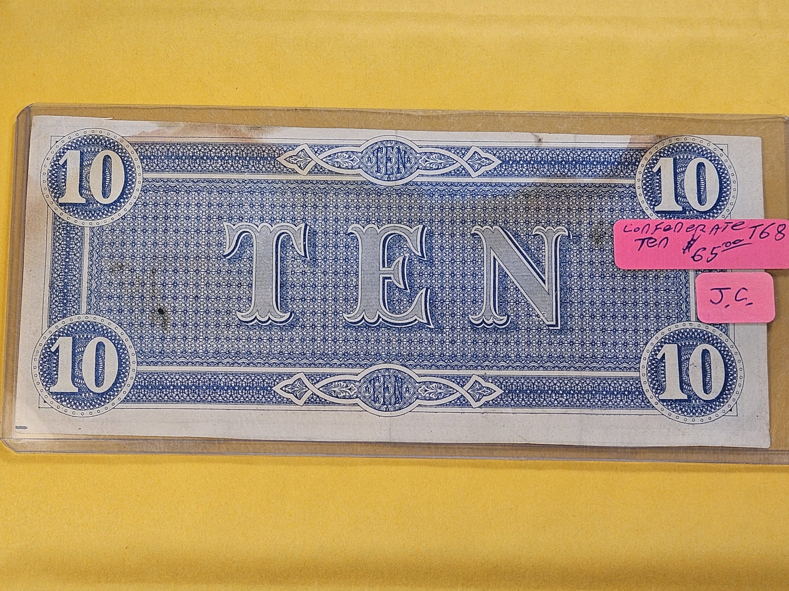 Series 1864 Ten Dollar Confederate States Note - 4