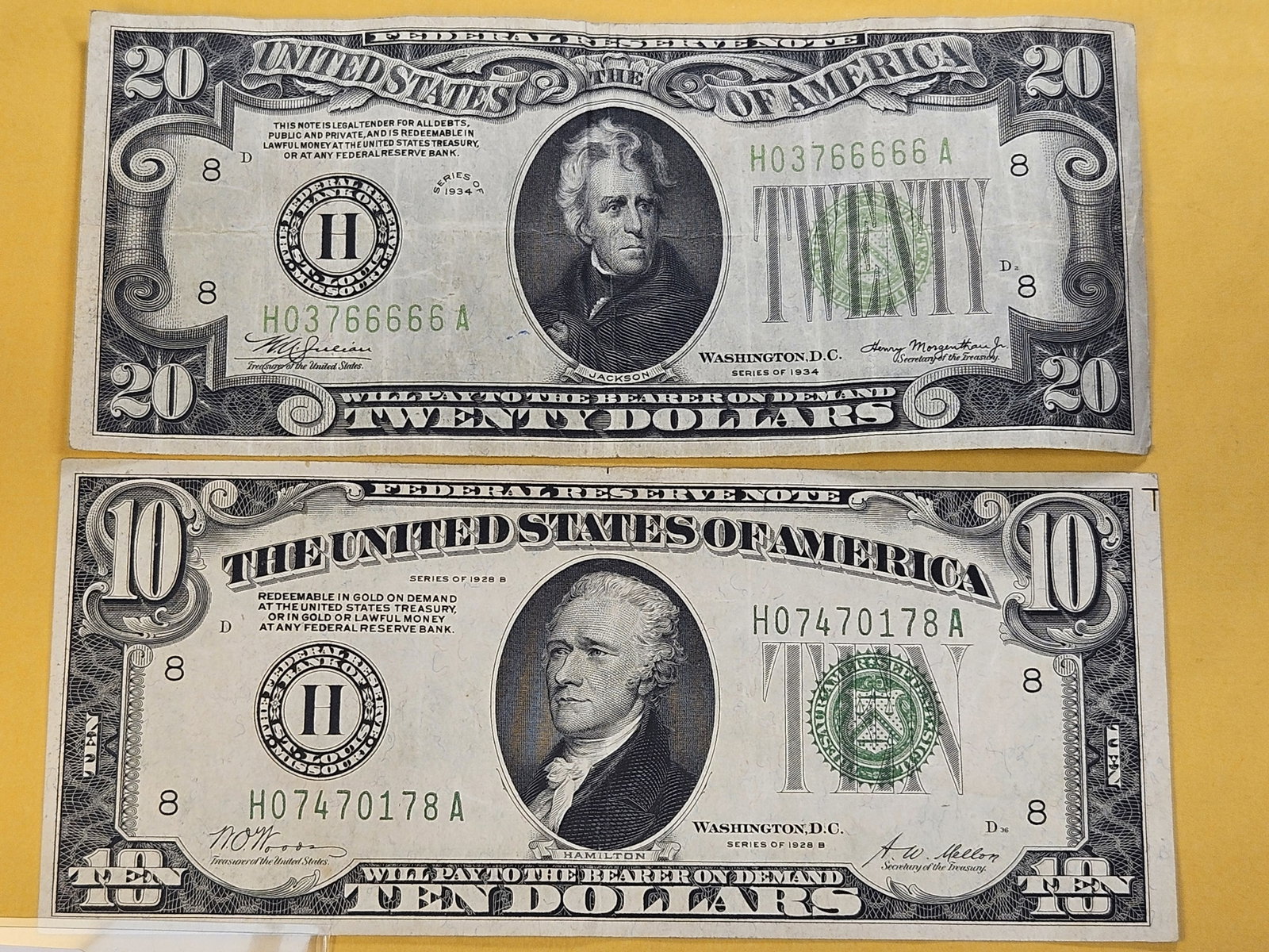 Ten Dollar and Twenty Dollar Federal Reserve Notes - 2