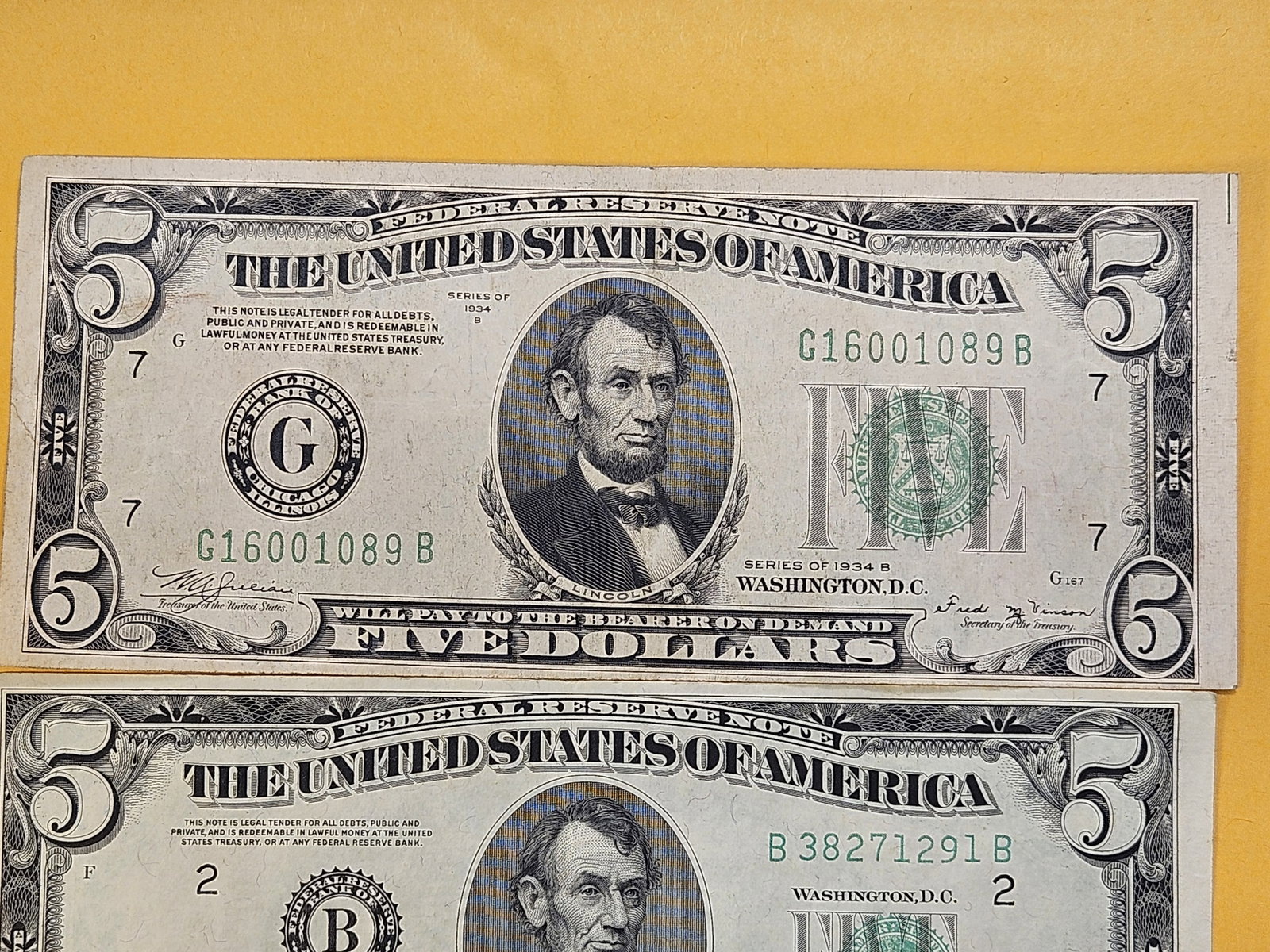 MINT ERRORS! Three Five Dollar Federal Reserve Notes - 2