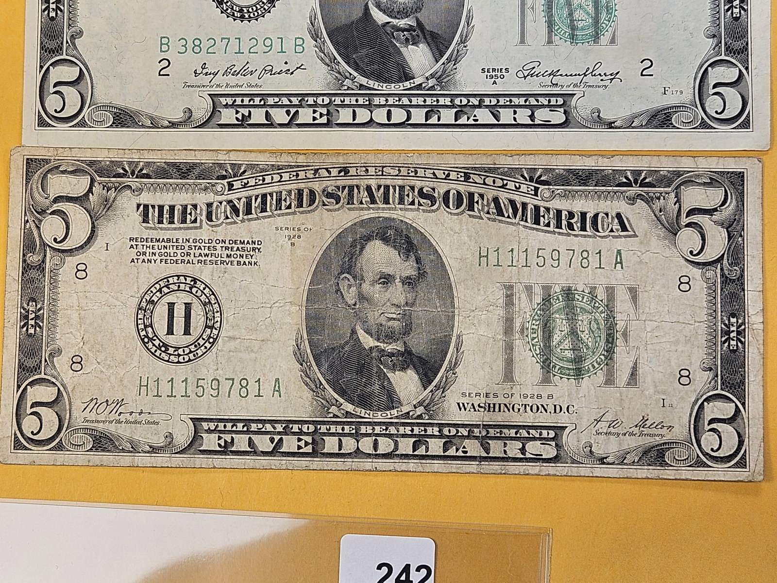 MINT ERRORS! Three Five Dollar Federal Reserve Notes - 4