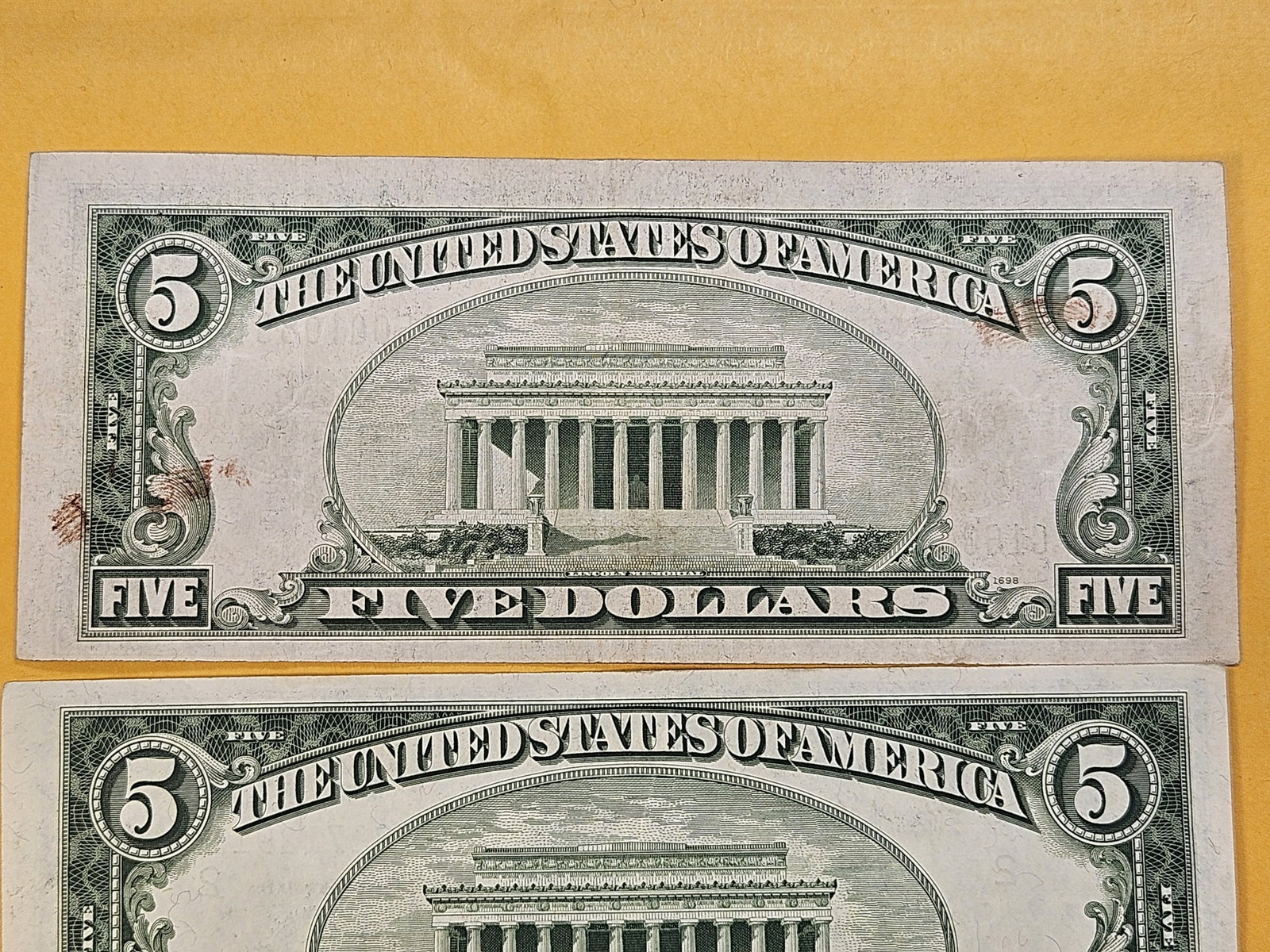 MINT ERRORS! Three Five Dollar Federal Reserve Notes - 6