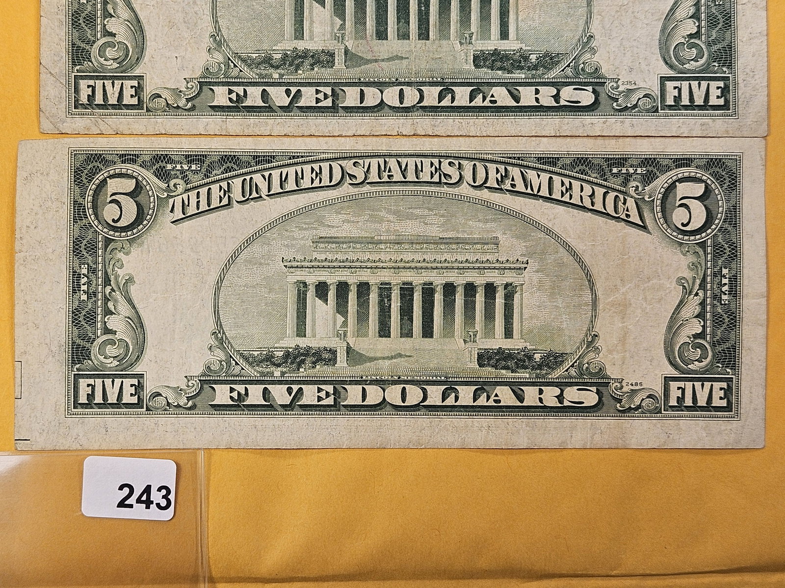 MINT ERRORS! Three Series 1953-A Five Dollar Silver Certificates - 8