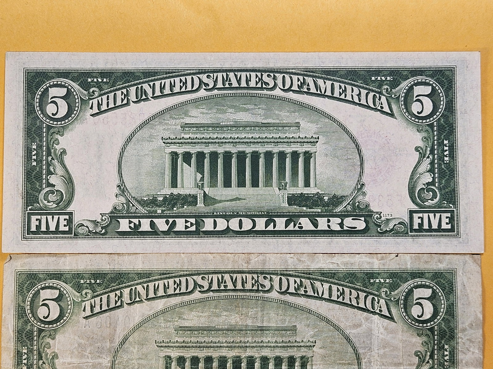 MINT ERRORS! Two Five Dollar Silver Certificates and a United States Note - 6