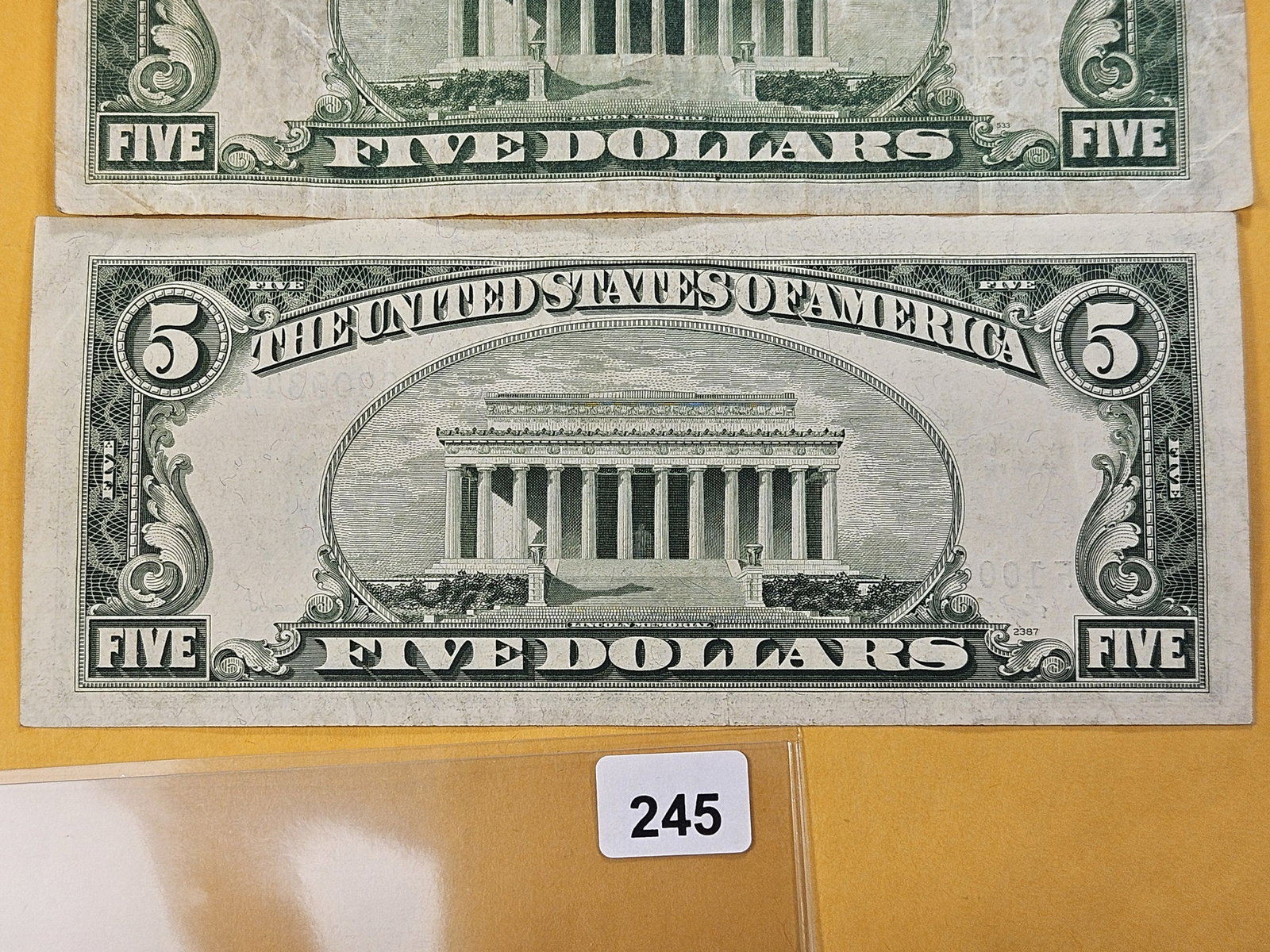 MINT ERRORS! Two Five Dollar Silver Certificates and a United States Note - 8