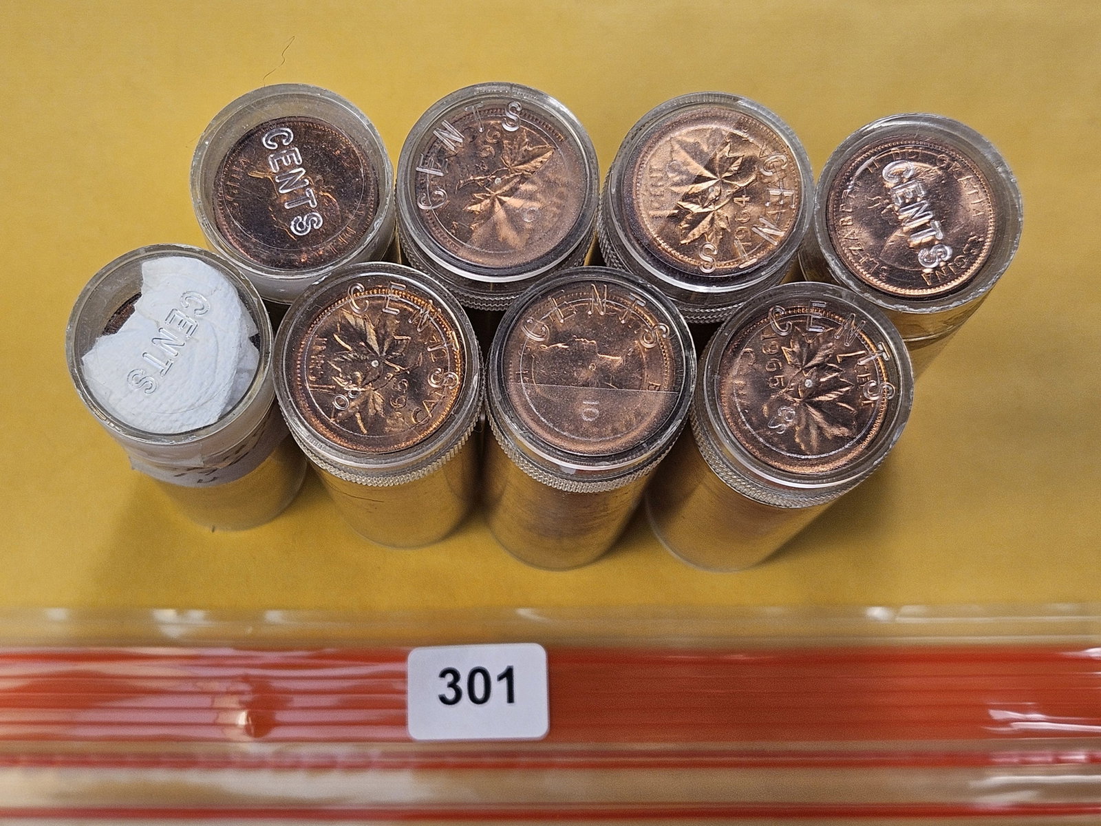 Eight Rolls of Brilliant Uncirculated Canadian Pennies (1 of 5)