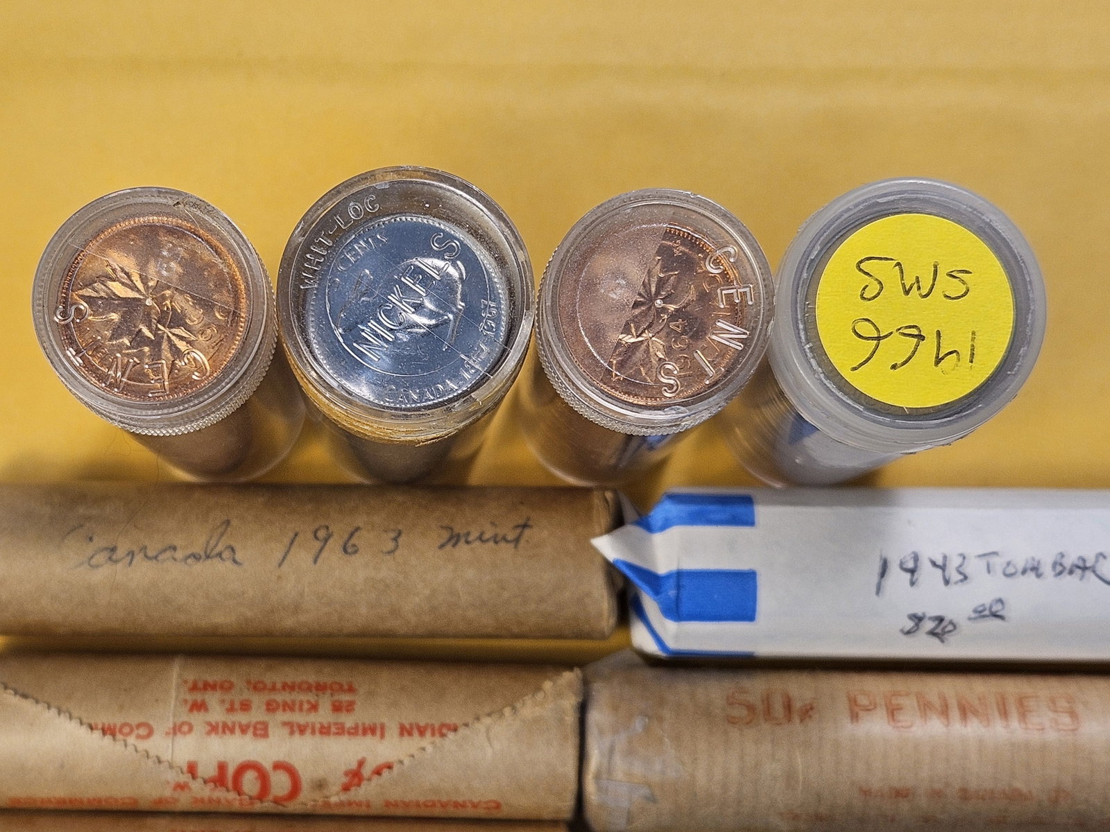Eight Rolls of Canadian Coinage with a Roll of Jefferson Nickels - 2