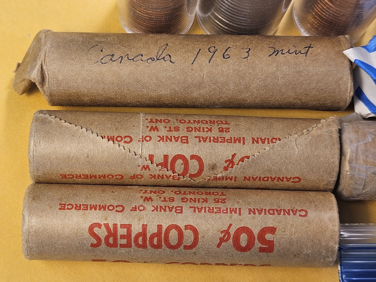 Eight Rolls of Canadian Coinage with a Roll of Jefferson Nickels - 3