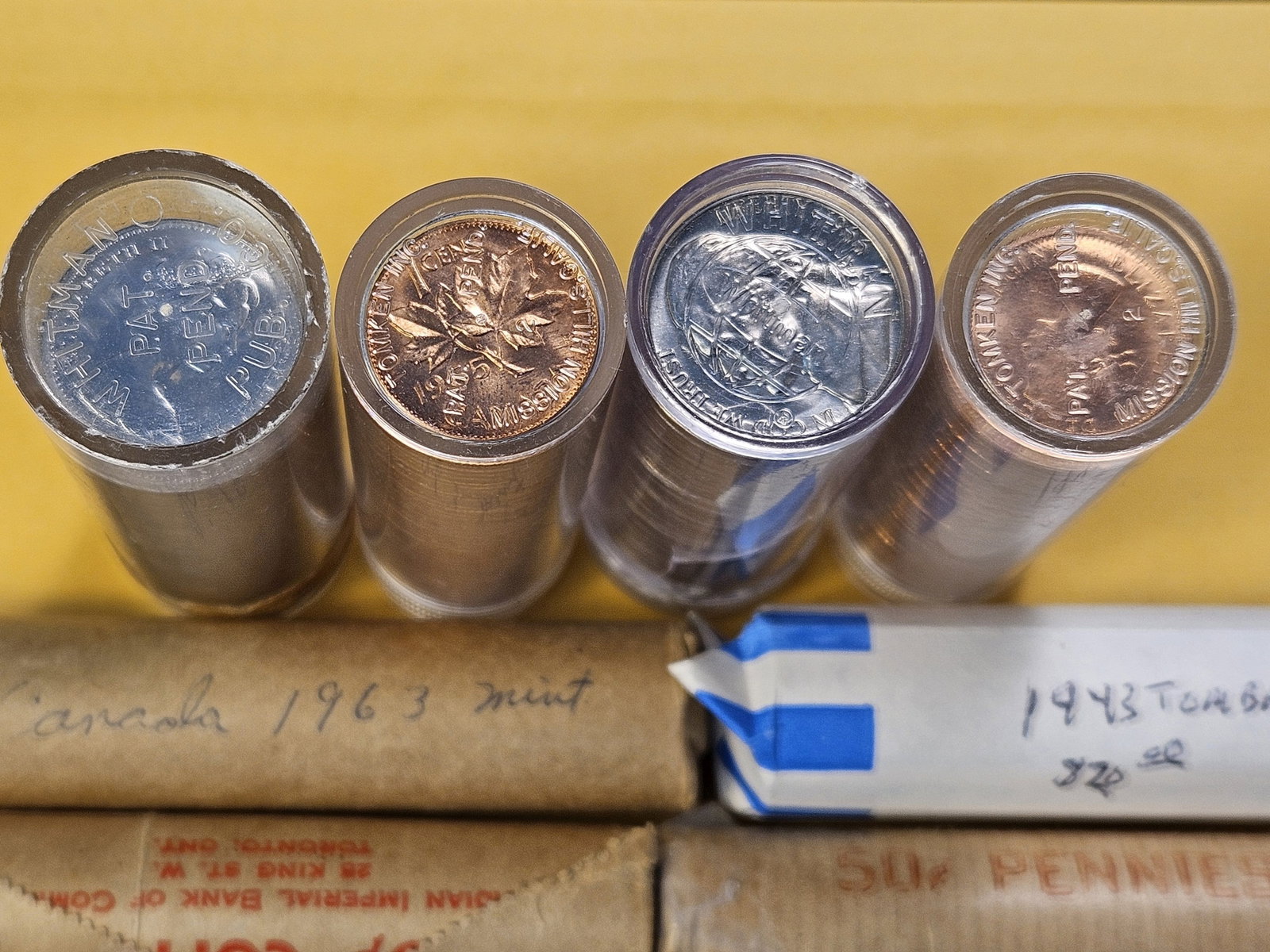 Eight Rolls of Canadian Coinage with a Roll of Jefferson Nickels - 5