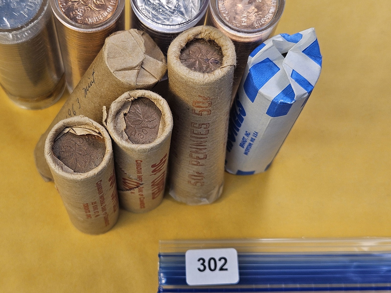 Eight Rolls of Canadian Coinage with a Roll of Jefferson Nickels - 6