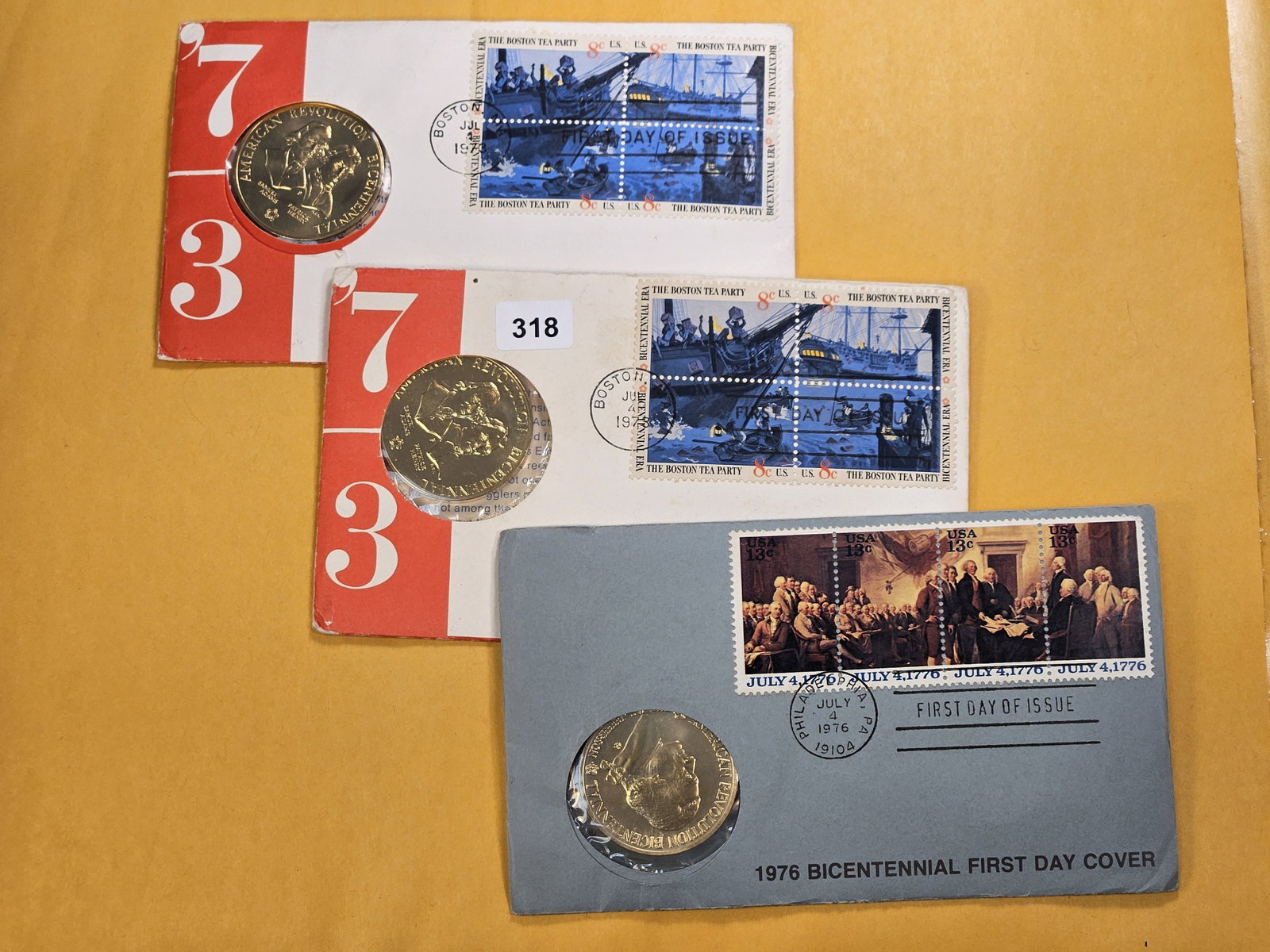 Three United States American Revolution Medals: In Original Envelopes with COA's