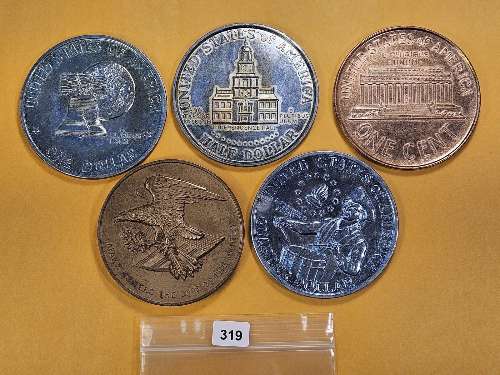 Five LARGE Size Medals - 6