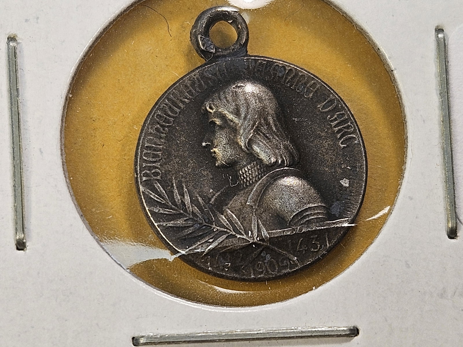 WOW! 1909 Joan of Ark Sterling Silver Medal: Siege Medal. Great Looking Medal!