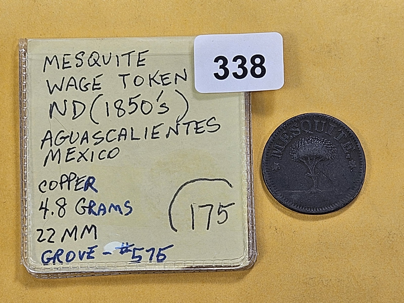 Undated Mexican Wage Token - 2