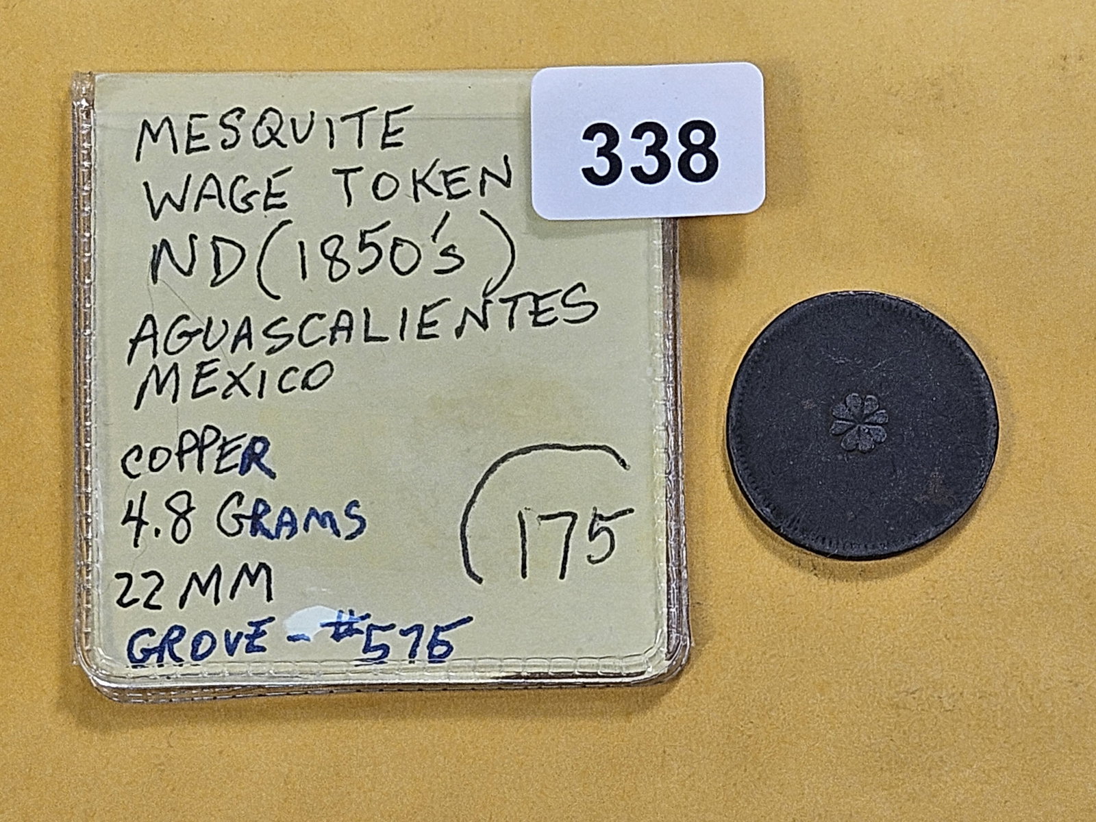 Undated Mexican Wage Token - 3