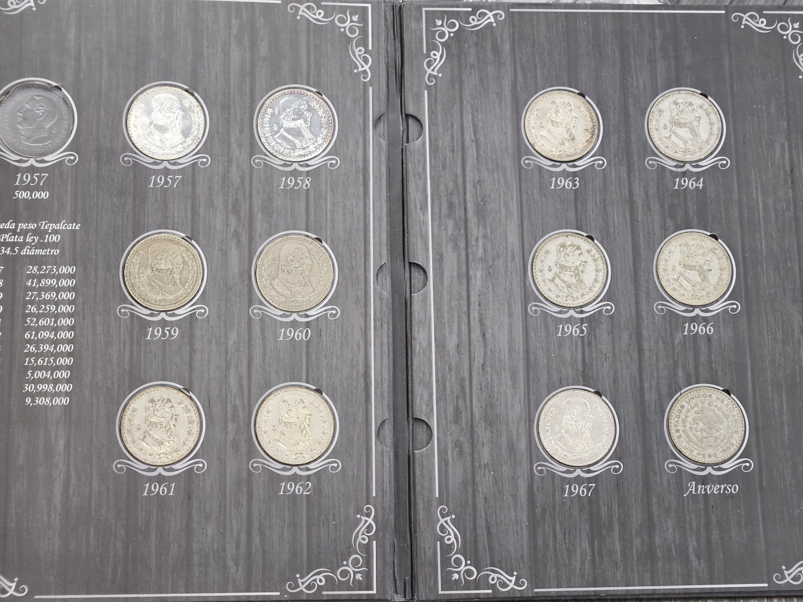 Almost Completed Mexican Silver Peso Book - 2