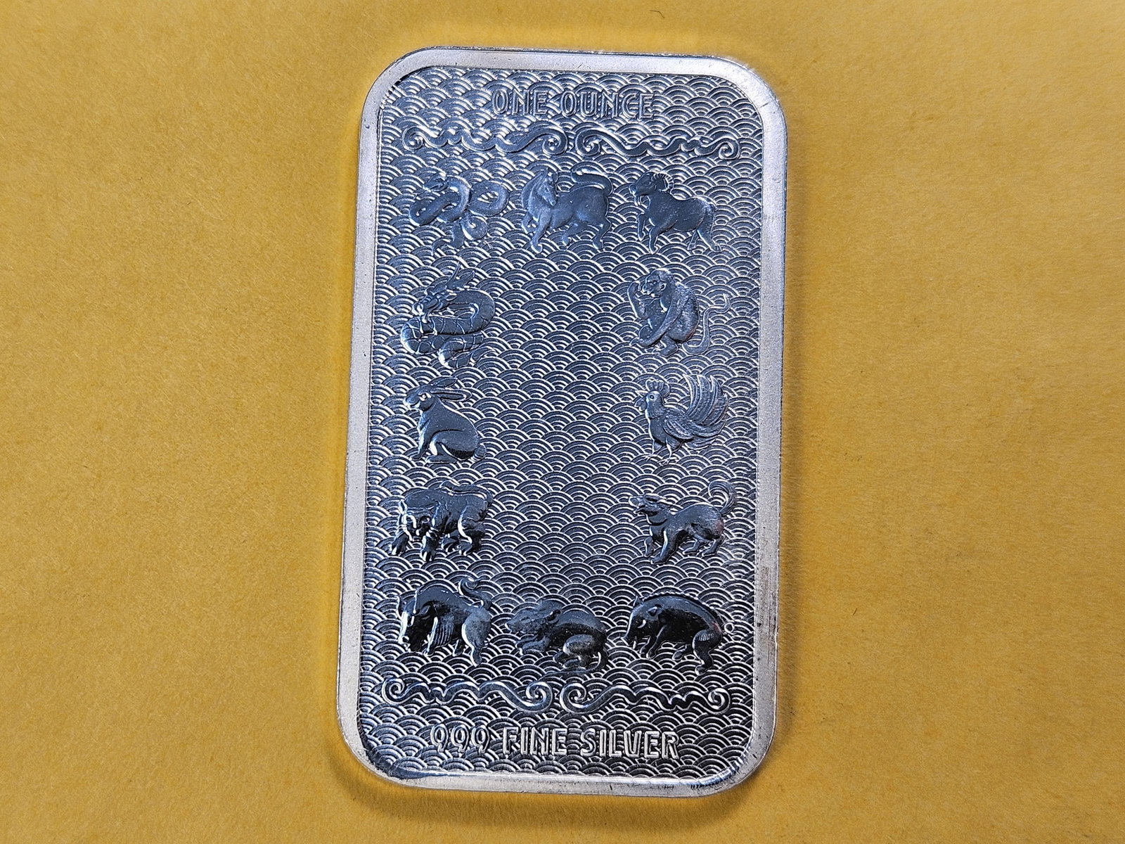 One Troy Ounce .999 Fine Silver Bar: Chinese Year of the Dragon