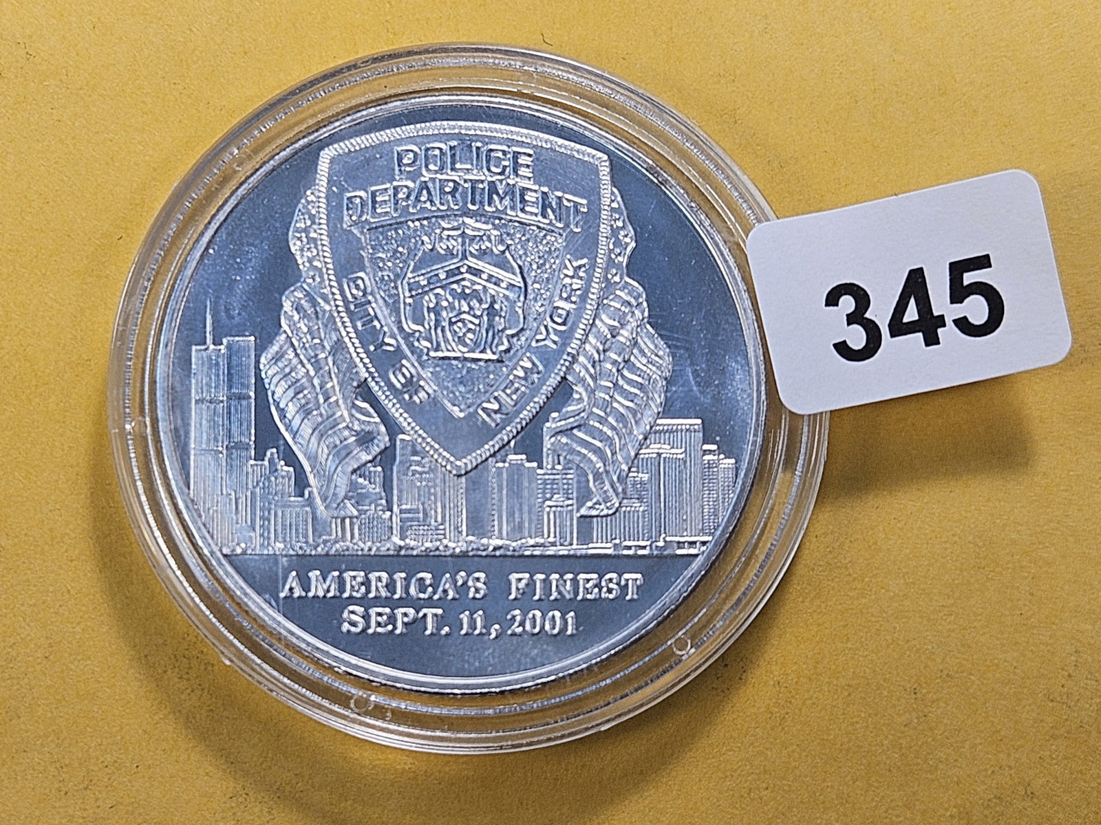 One Troy Ounce .999 Fine Silver Round: 9/11 Commemorative. New York Police Department