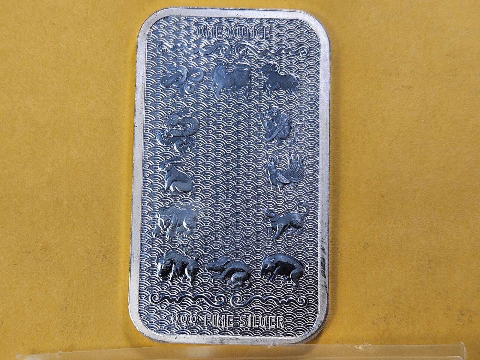 One Troy Ounce .999 Fine Silver Bar: Chinese Year of the Dragon