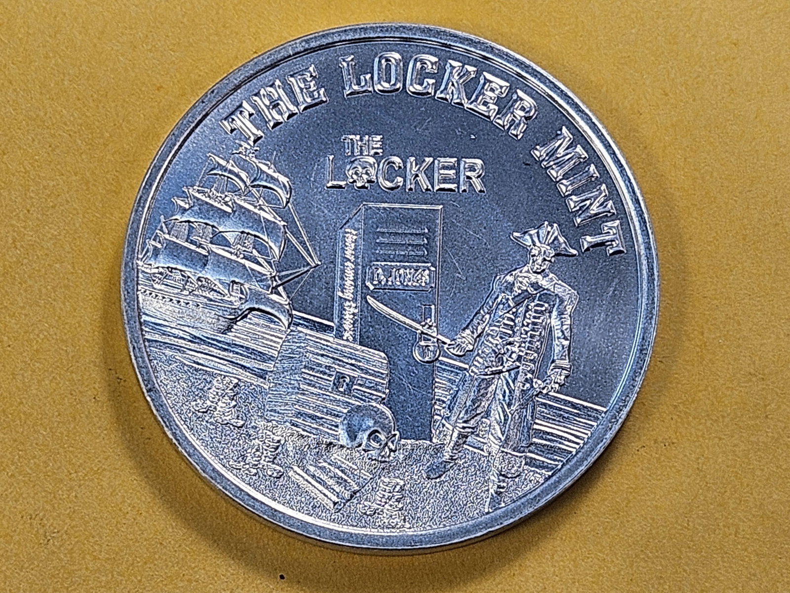 One Troy Ounce .999 Fine Silver Round: Naughty Round, Christmas Themed. From The Locker Mint