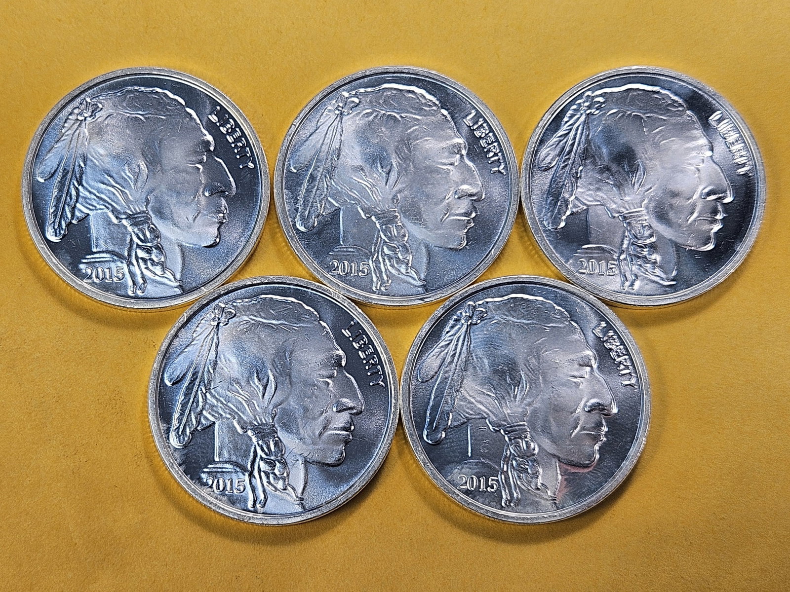 Five 1-Troy Ounce .999 Fine Silver Rounds - 2