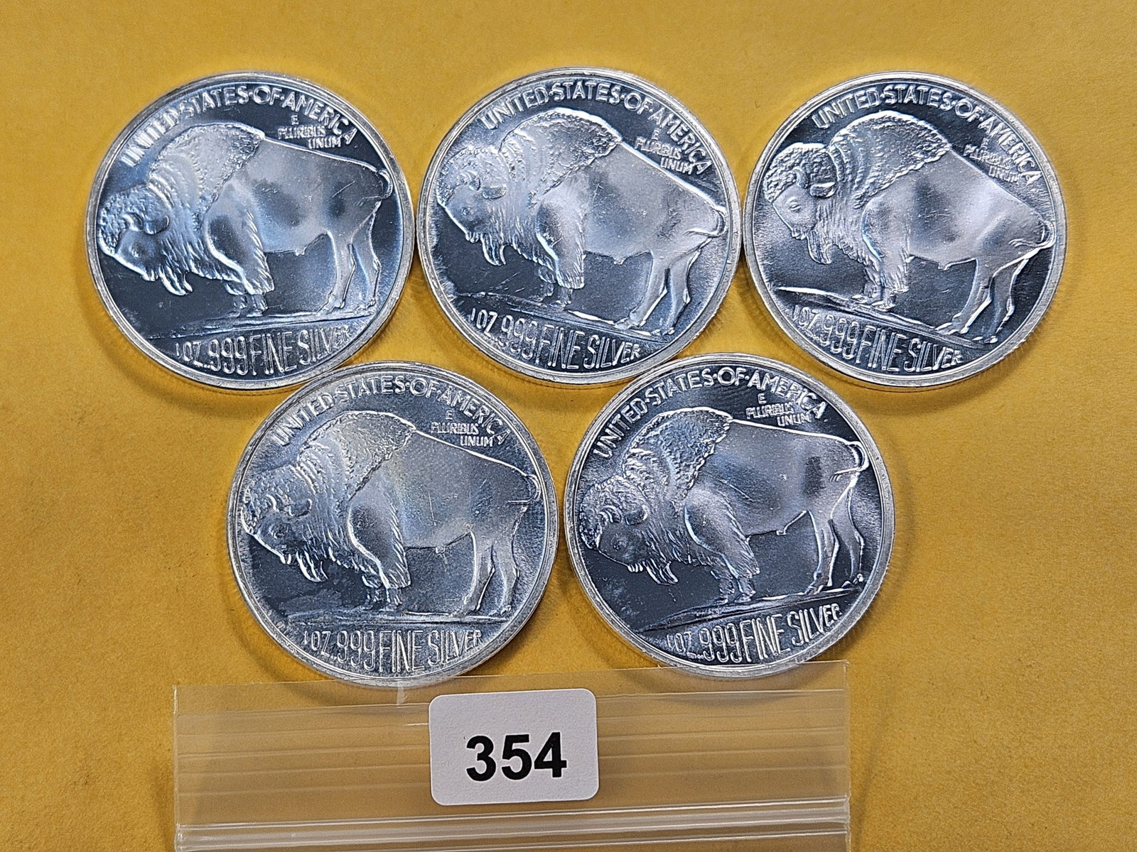Five 1-Troy Ounce .999 Fine Silver Rounds - 3