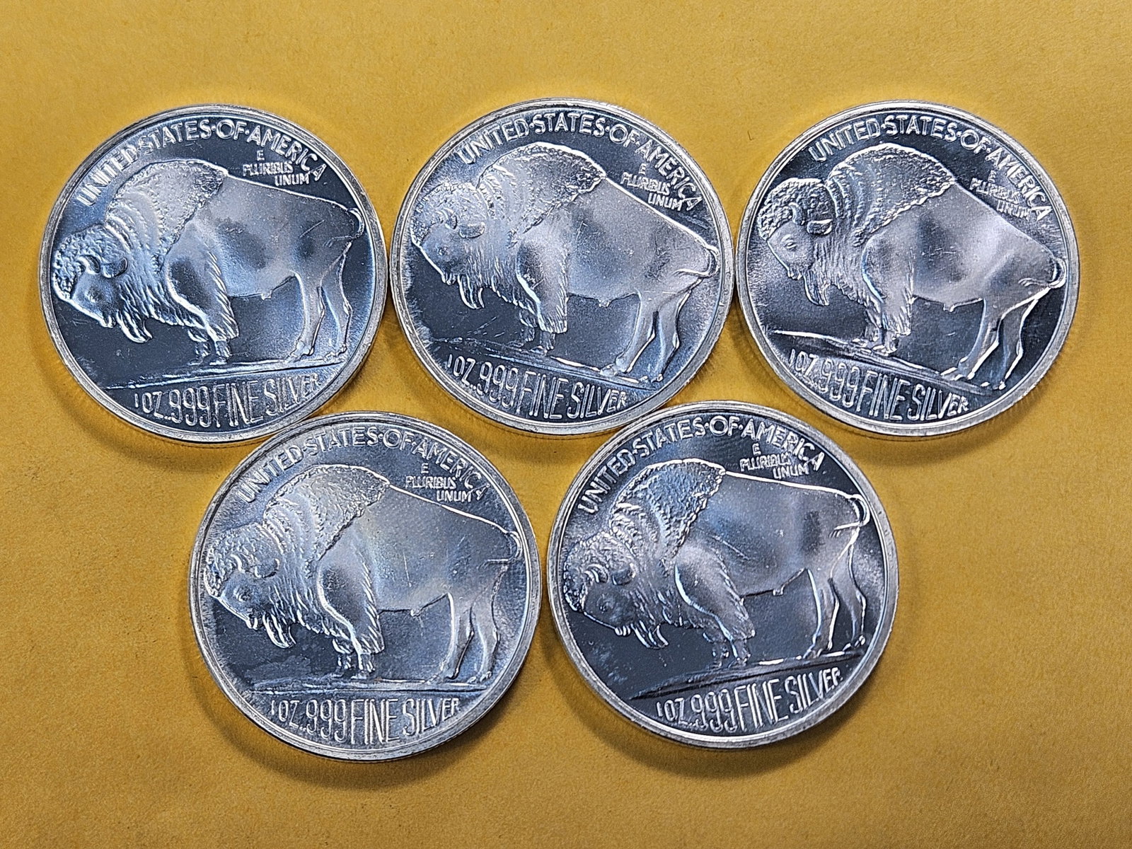 Five 1-Troy Ounce .999 Fine Silver Rounds - 4
