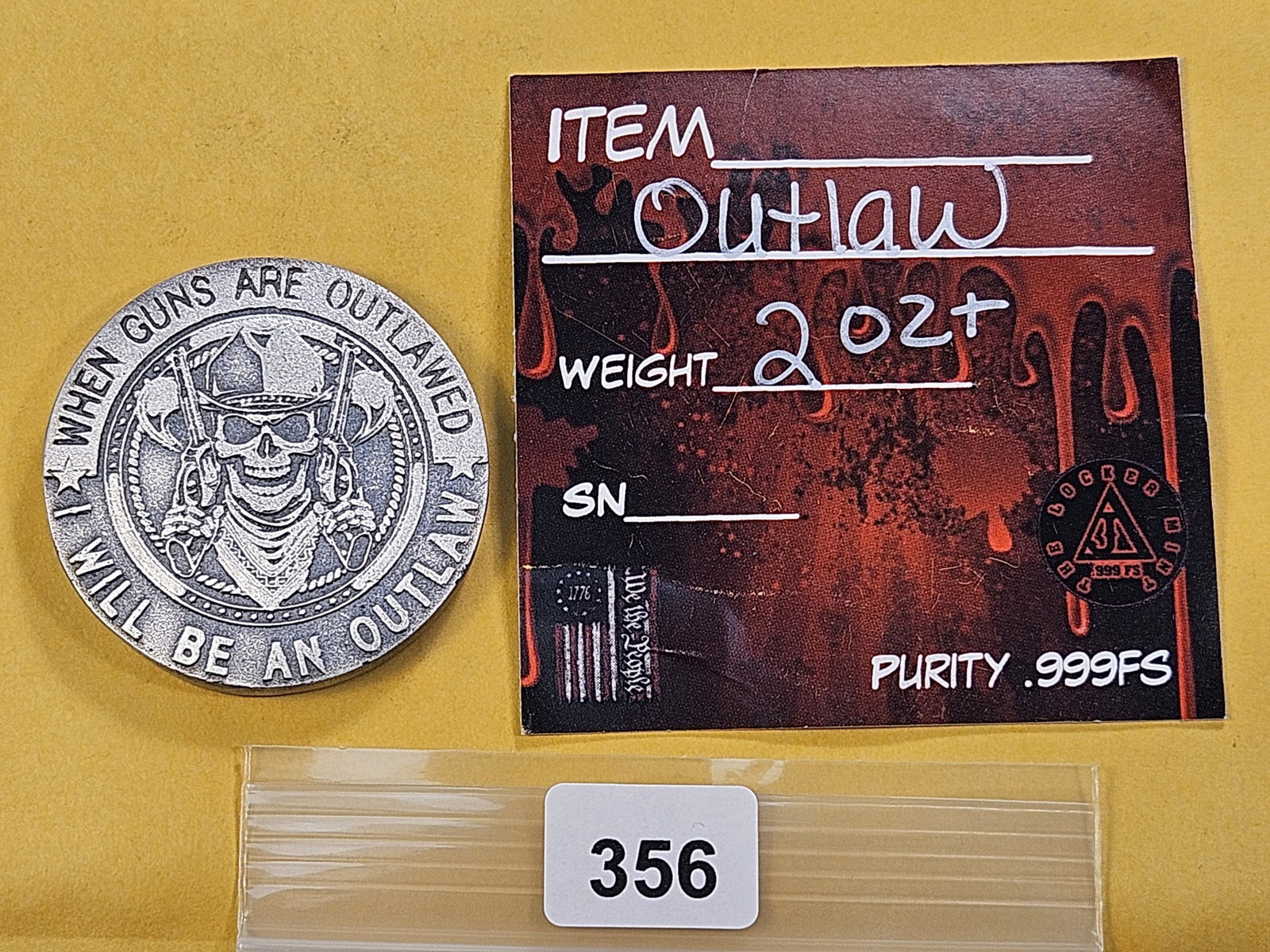 One 2-Troy Ounce .999 Fine Silver Round - 2