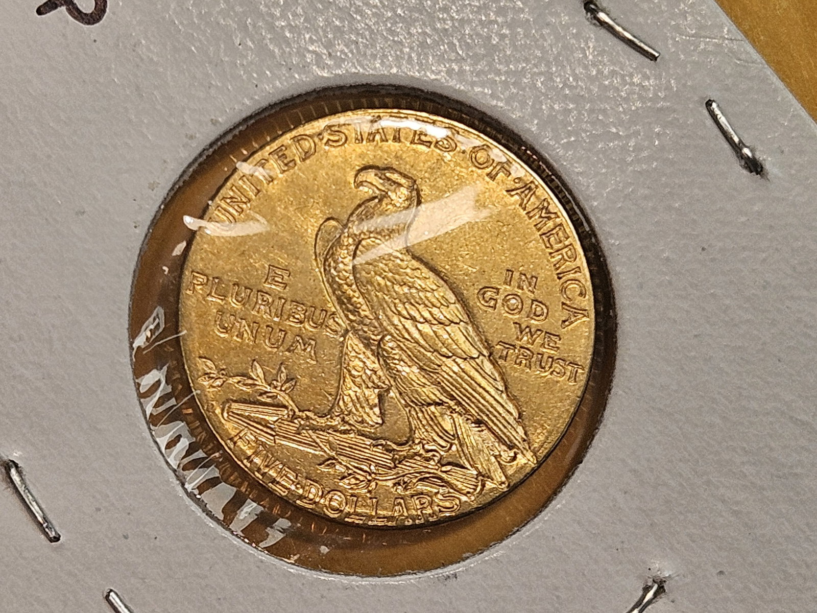 GOLD! Brilliant About Uncirculated plus 1909-D Gold Indian Five Dollars - 4