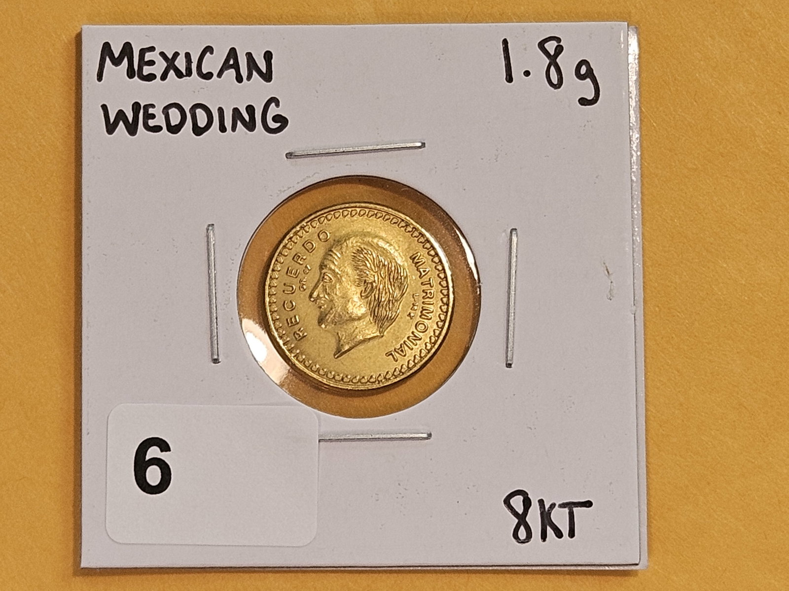 GOLD! Republica Mexicana Gold Mexican Wedding token - 2