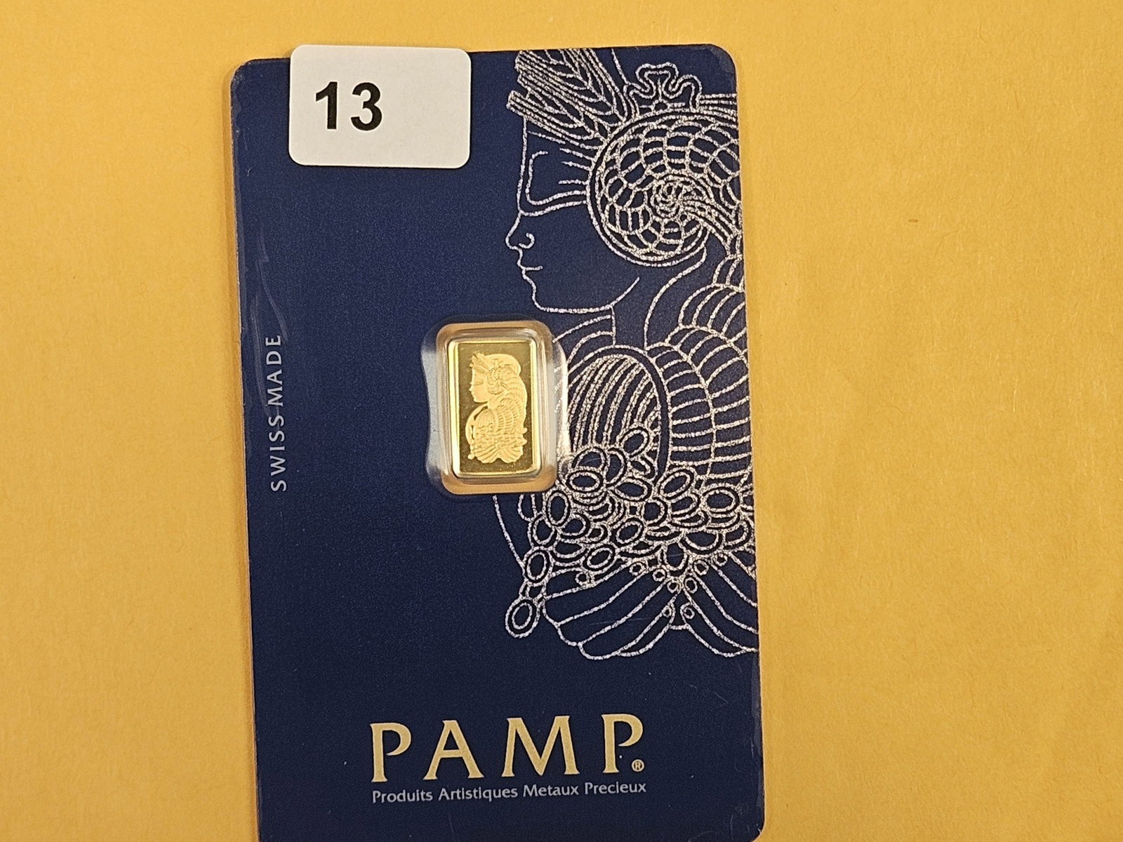 GOLD! PAMP SUISSE One gram .9999 fine gold bar: In original Veriscan assay holder