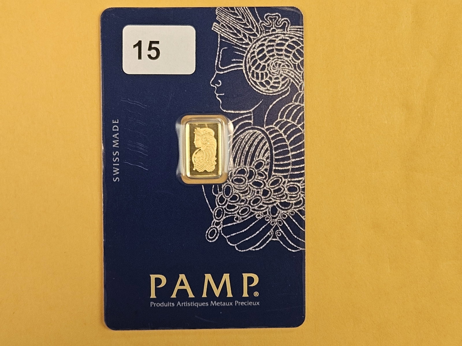 GOLD! PAMP SUISSE One gram .9999 fine gold bar: In original Veriscan assay holder