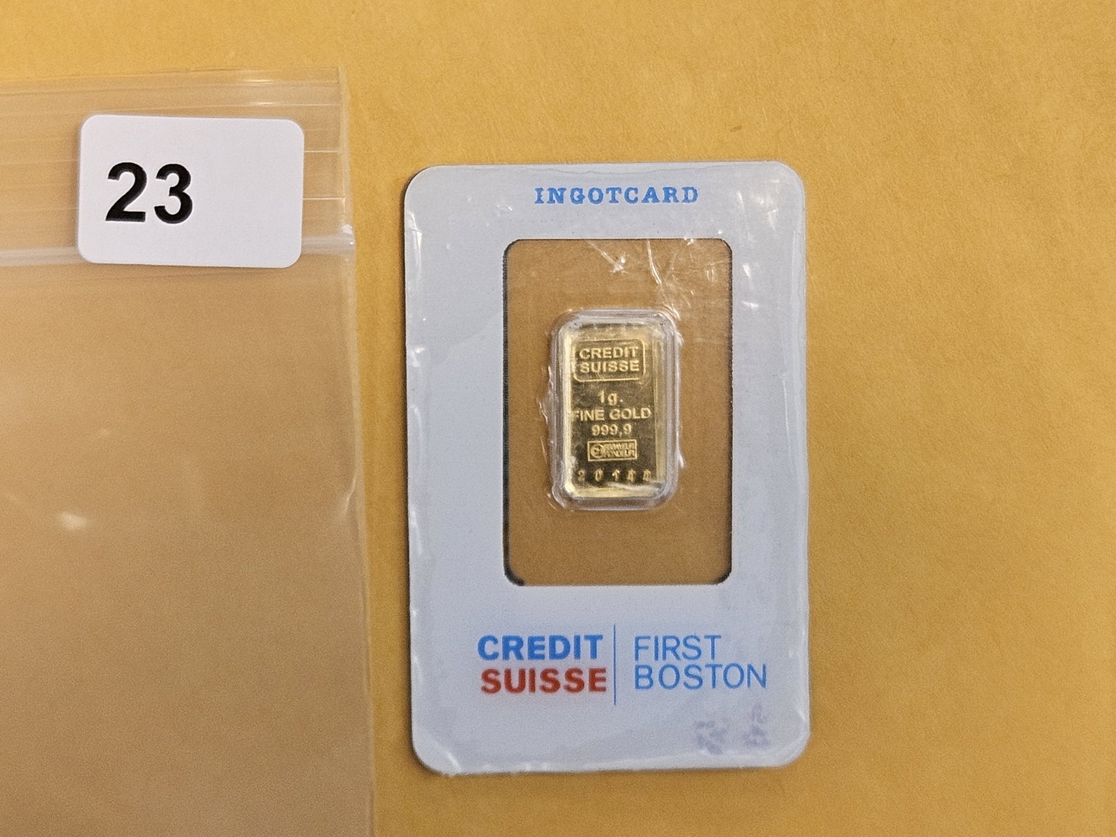 GOLD! Credit Suisse One Gram .9999 fine gold bar (1 of 2)