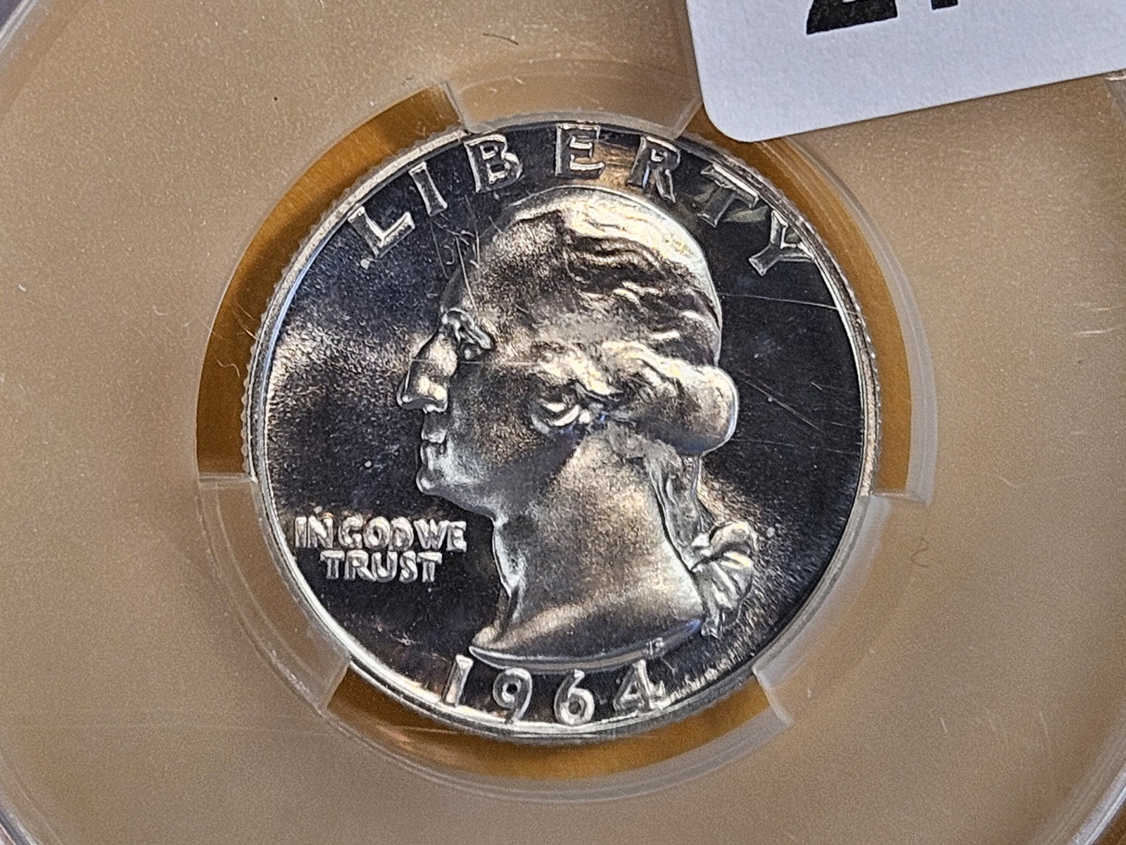 CACG 1964 silver Washington Quarter in Proof 66: Looks deep contrast