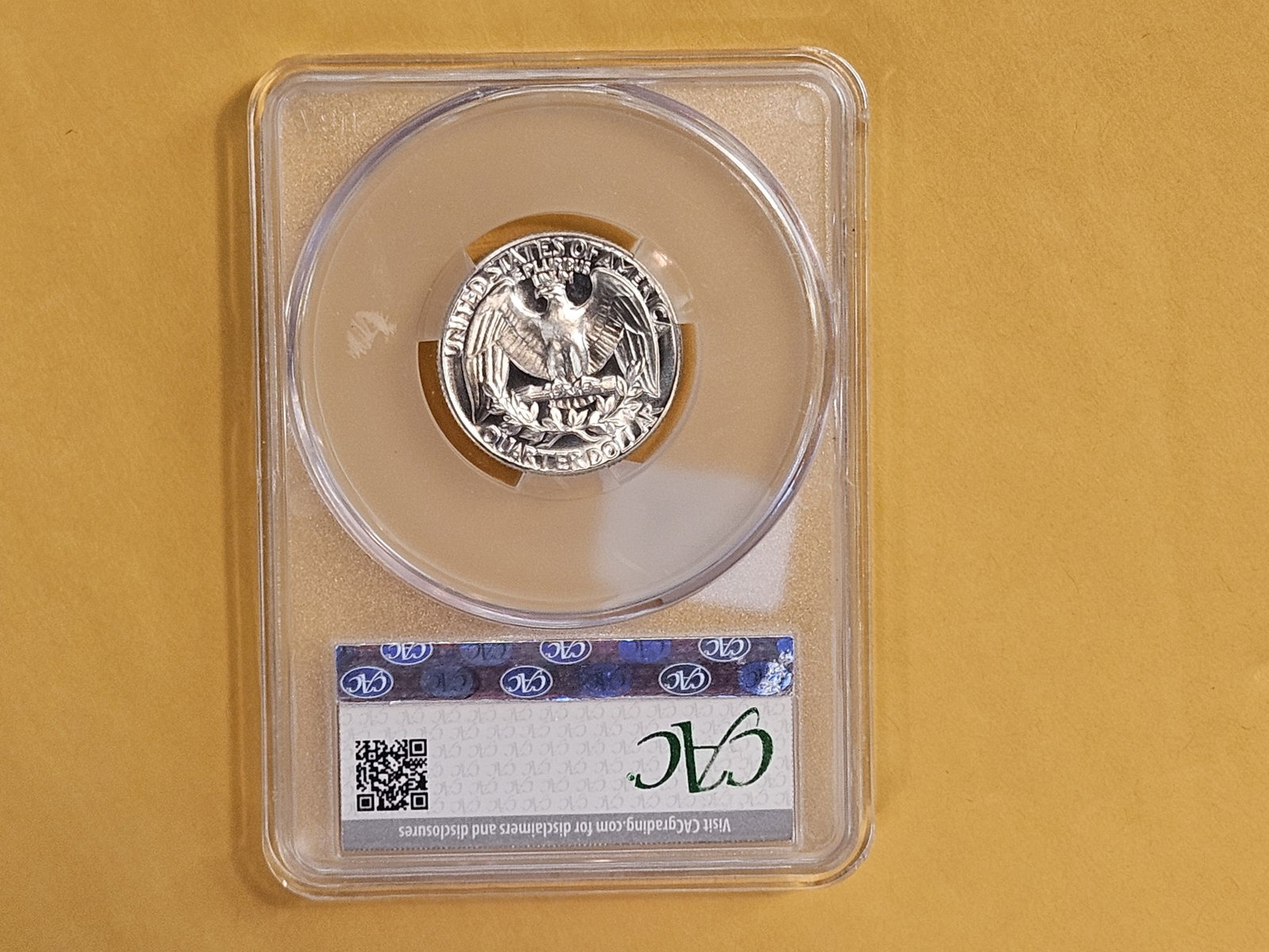CACG 1964 silver Washington Quarter in Proof 66 - 4