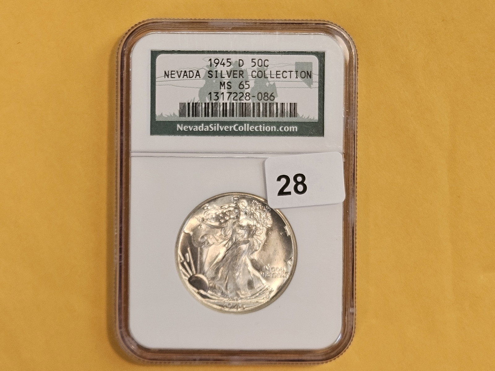 GEM! NGC 1945-D Walking Liberty Half Dollar in Mint State 65 - 2
