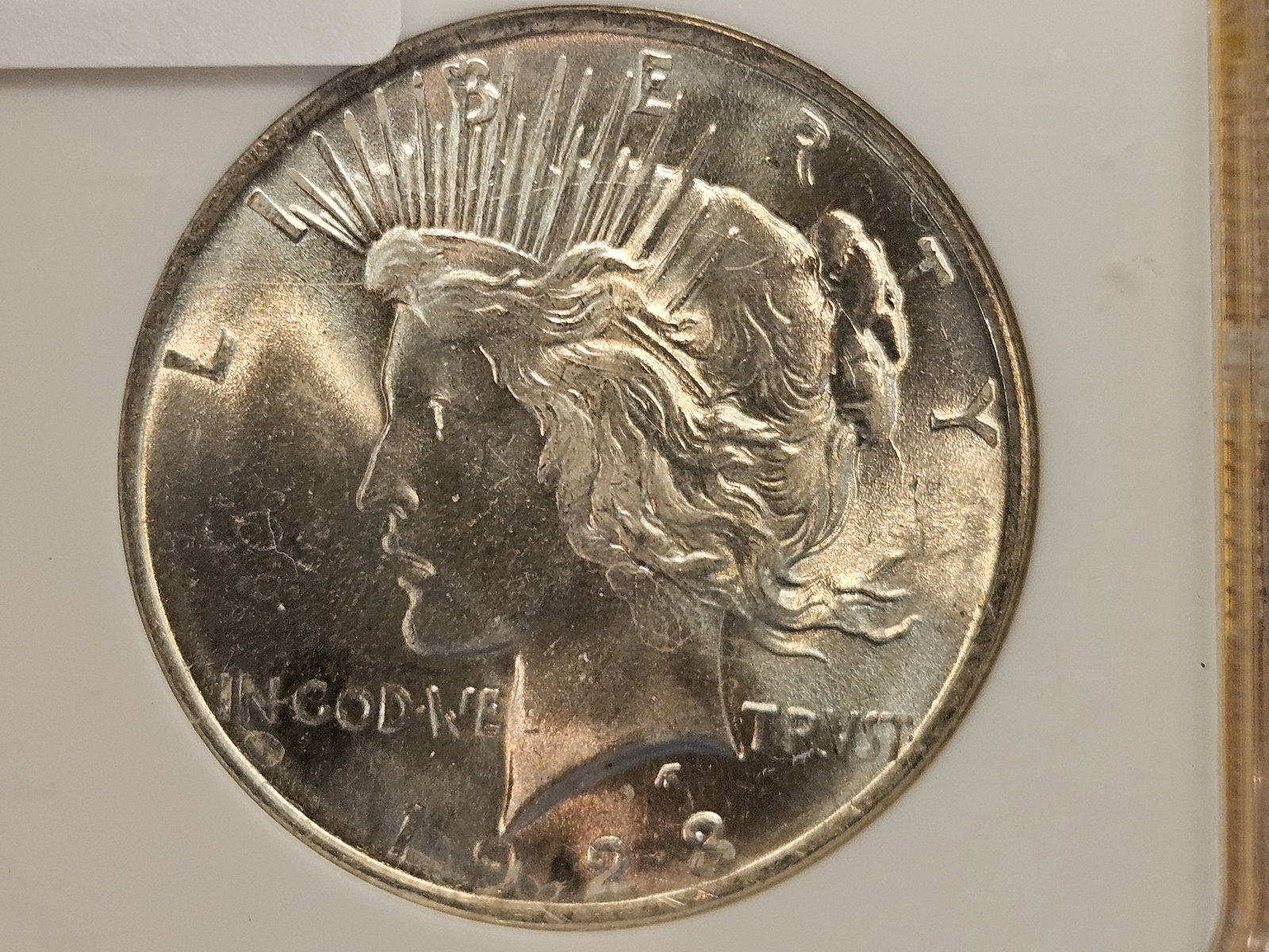 GEM! 1923 Peace Silver Dollar in Mint State 65 - 3