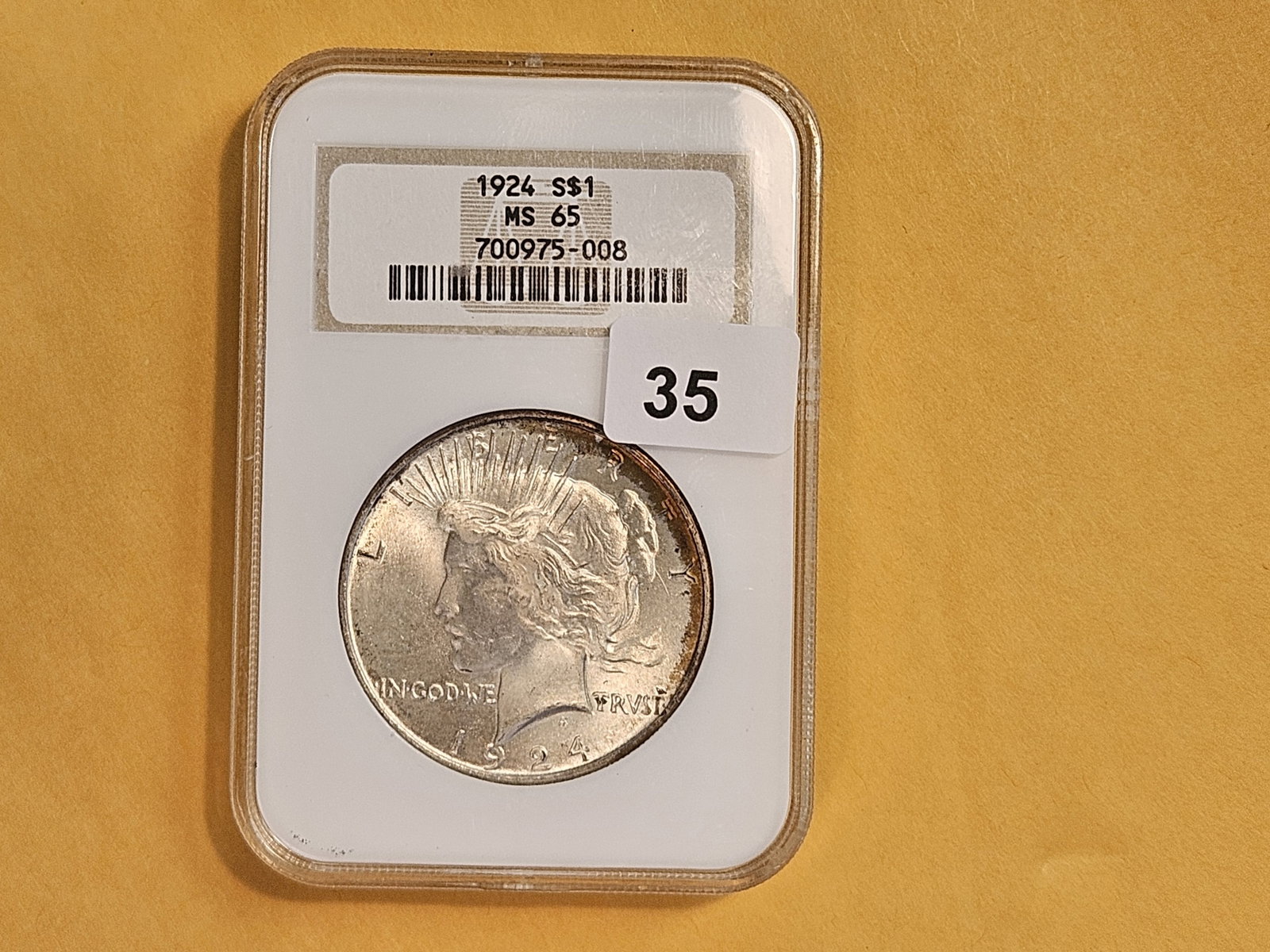 GEM! NGC 1924 Peace Silver Dollar in Mint State 65 - 2