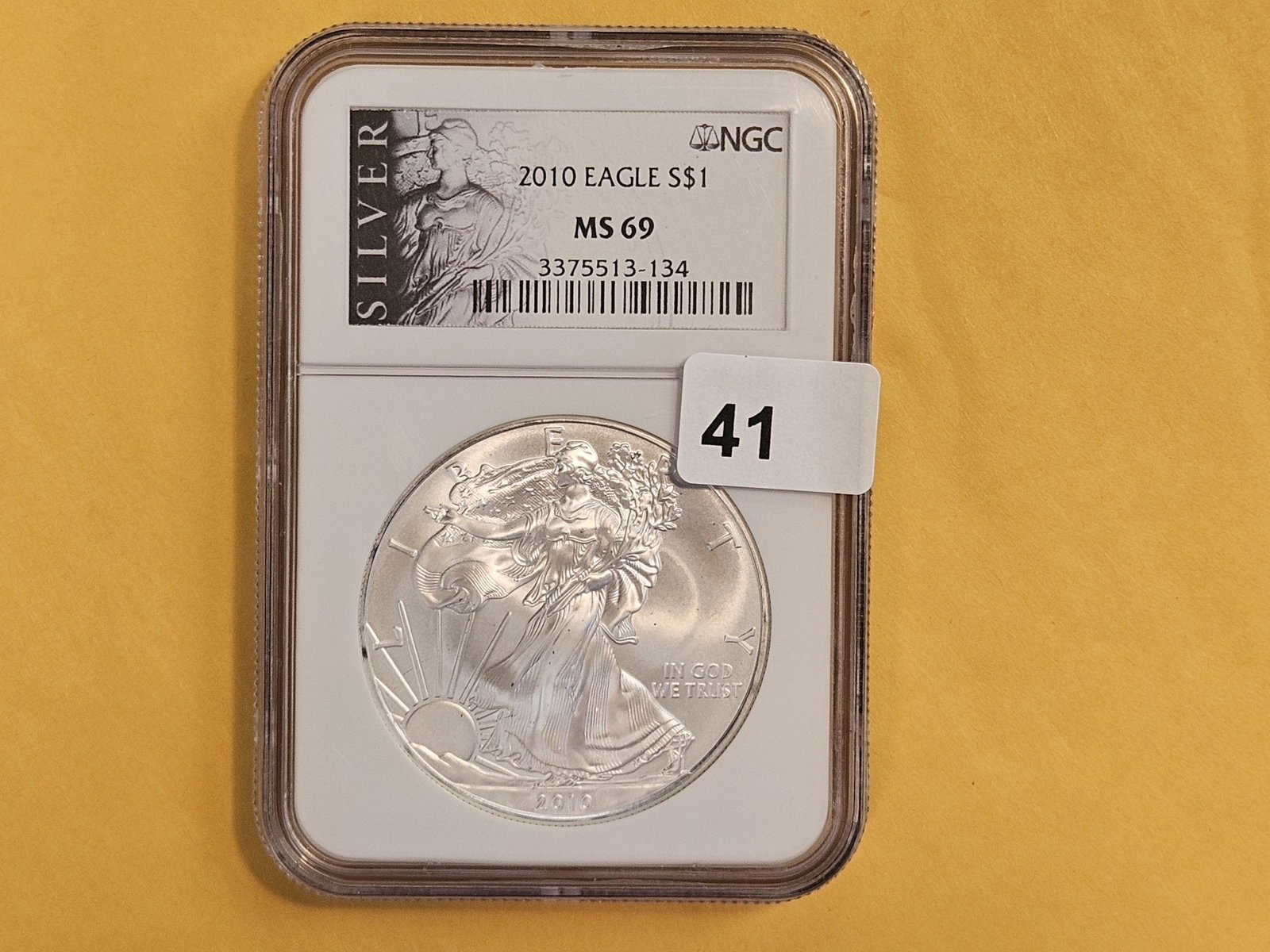 NGC 2010 American Silver Eagle in Mint State 69 (1 of 2)