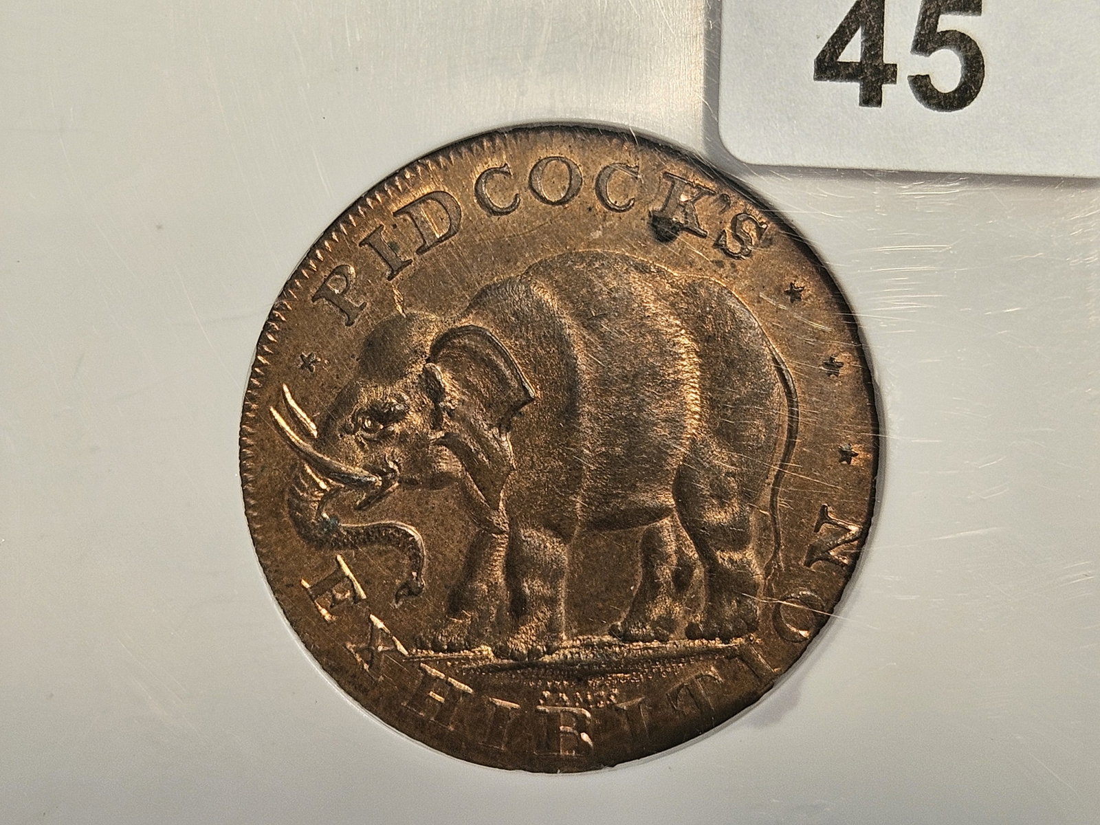 CONDER! NGC 1790's Great Britain Half-Penny Conder Token in Mint State 63 RB: D & H - 422. Middlesex-Pidcock's. E: Plain. Red Brown luster!