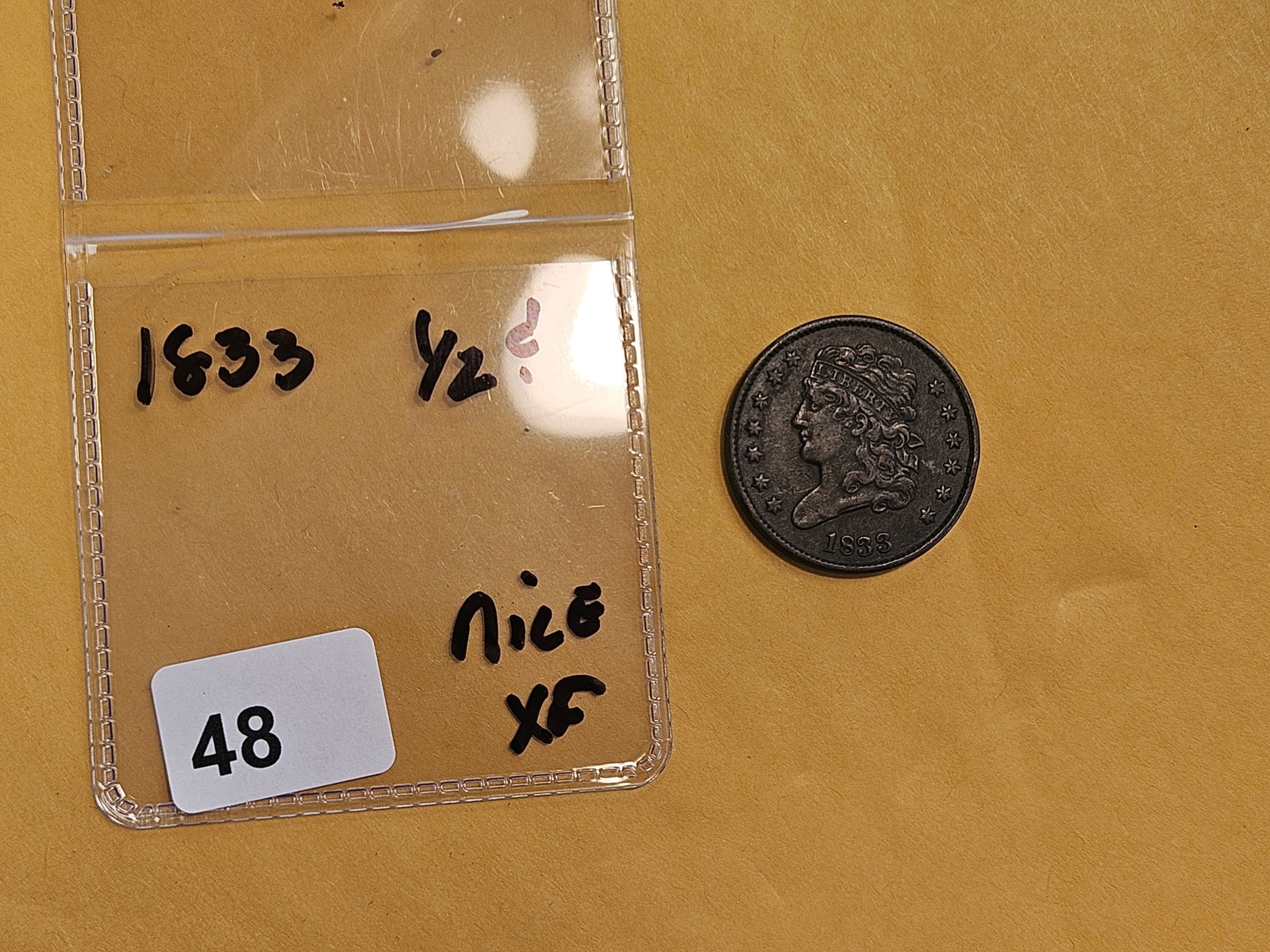 1833 Classic Head Half Cent in Extra Fine - 2
