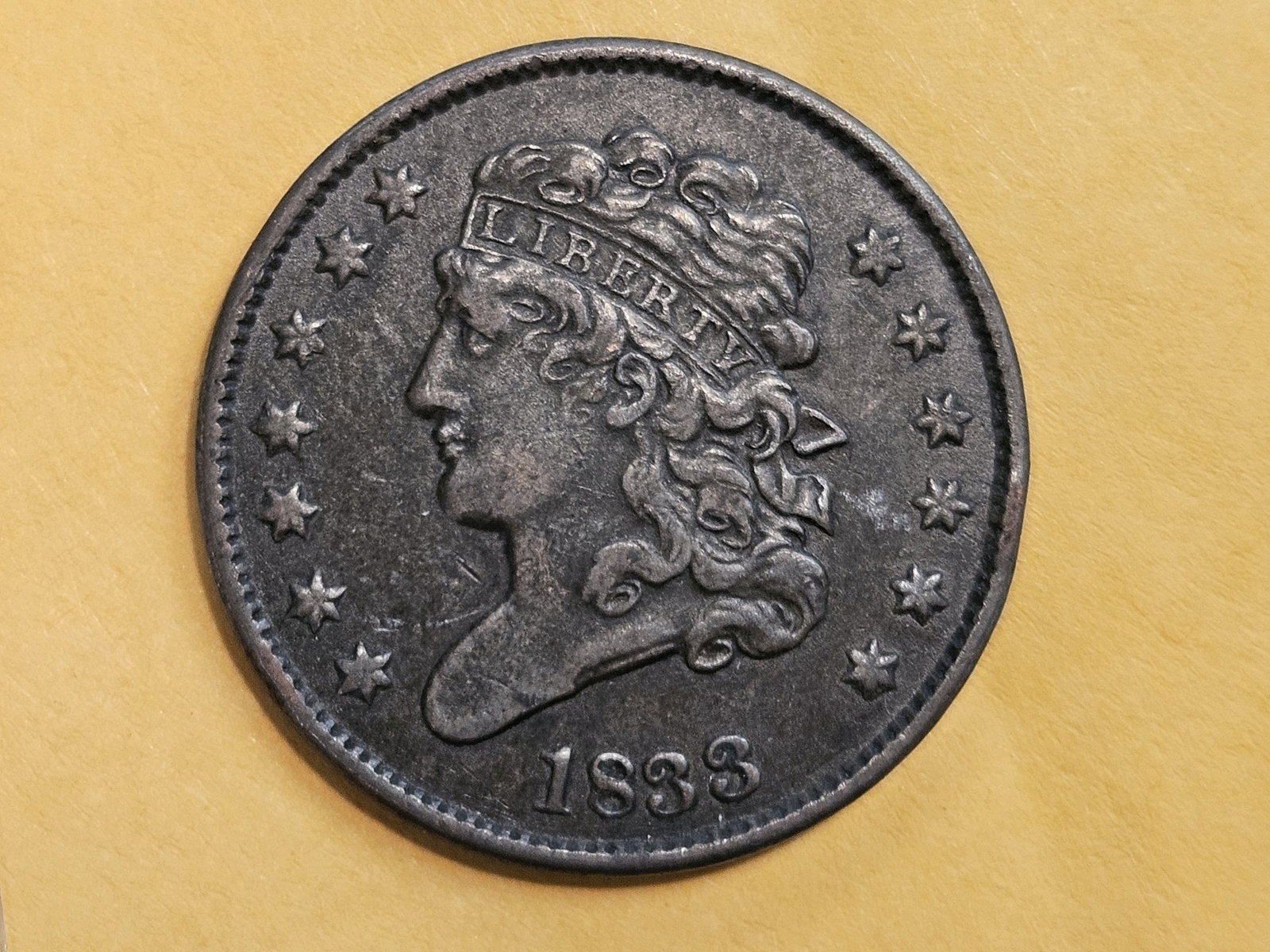 1833 Classic Head Half Cent in Extra Fine - 3