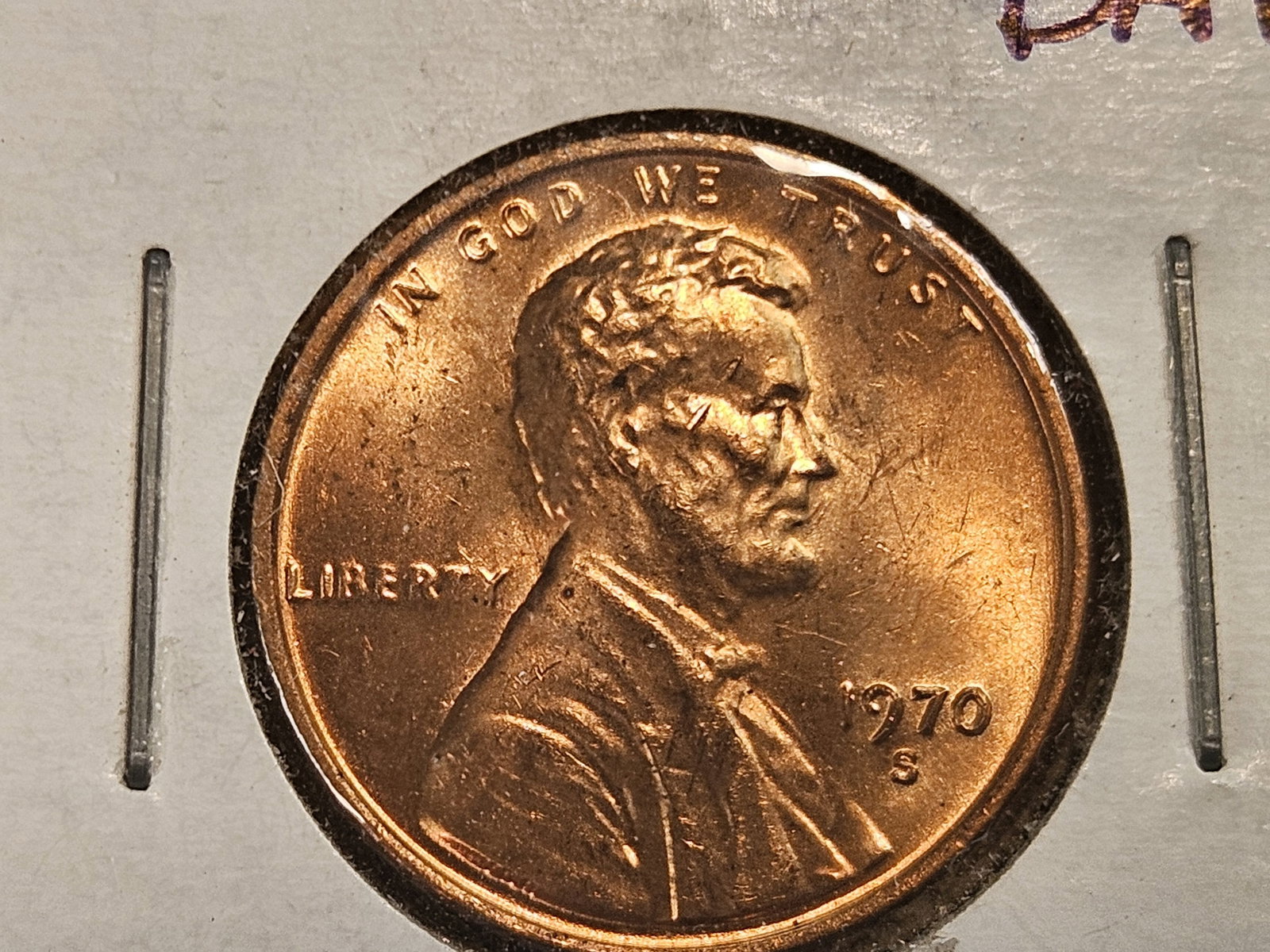 Key Variety! Choice Brilliant Uncirculated plus RED 1970-S Lincoln Cent: Small Date variety!