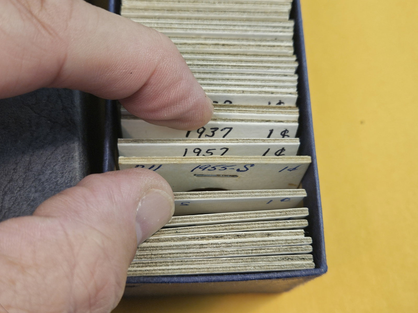 Stock box with about 50 wheat cents - 2