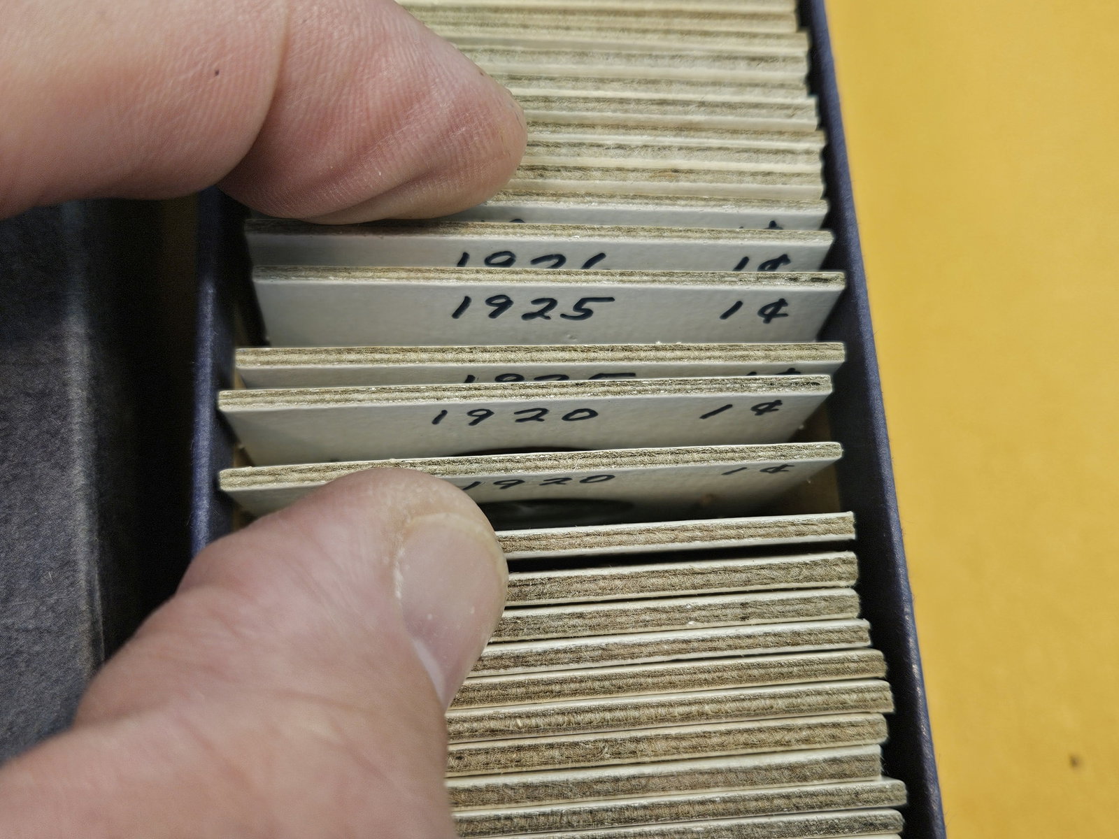 Stock box with about 50 wheat cents - 3