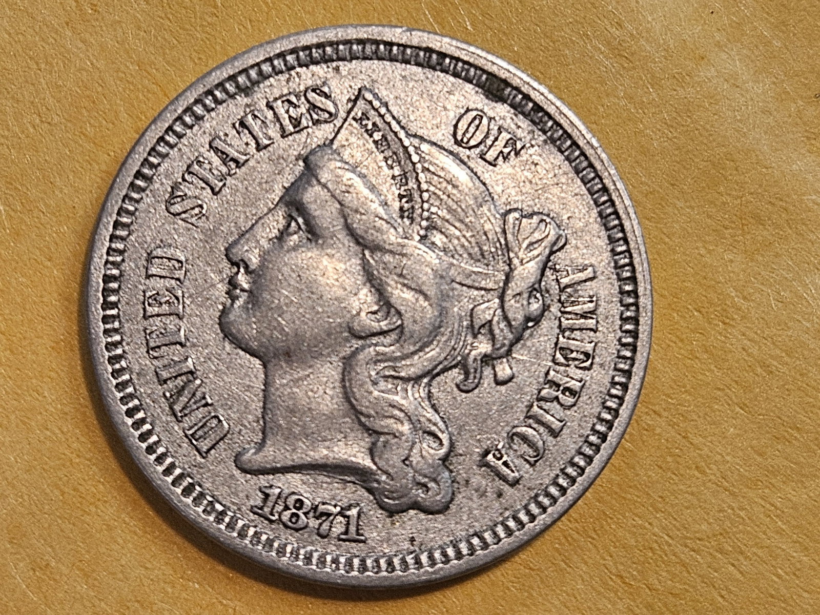VARIETY! 1871 Three Cent Nickel in Extra Fine plus (1 of 5)