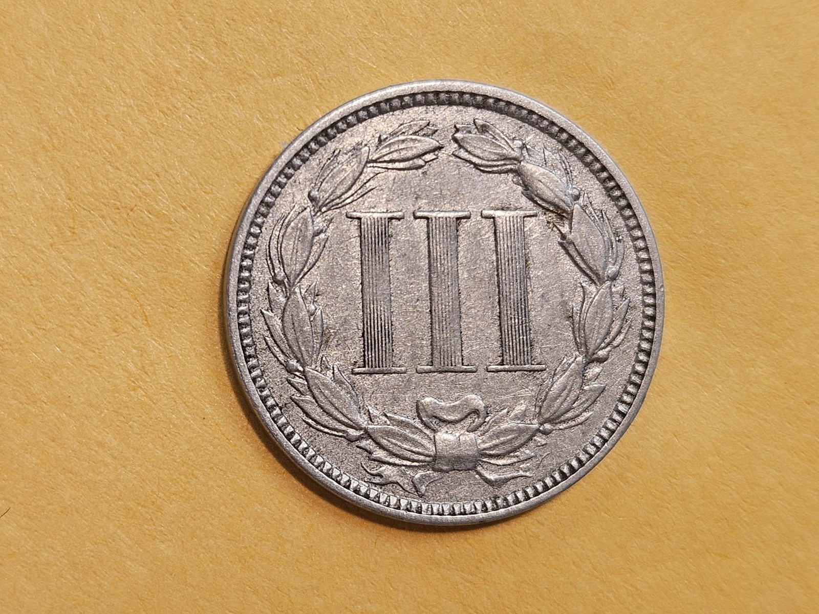 VARIETY! 1871 Three Cent Nickel in Extra Fine plus - 5